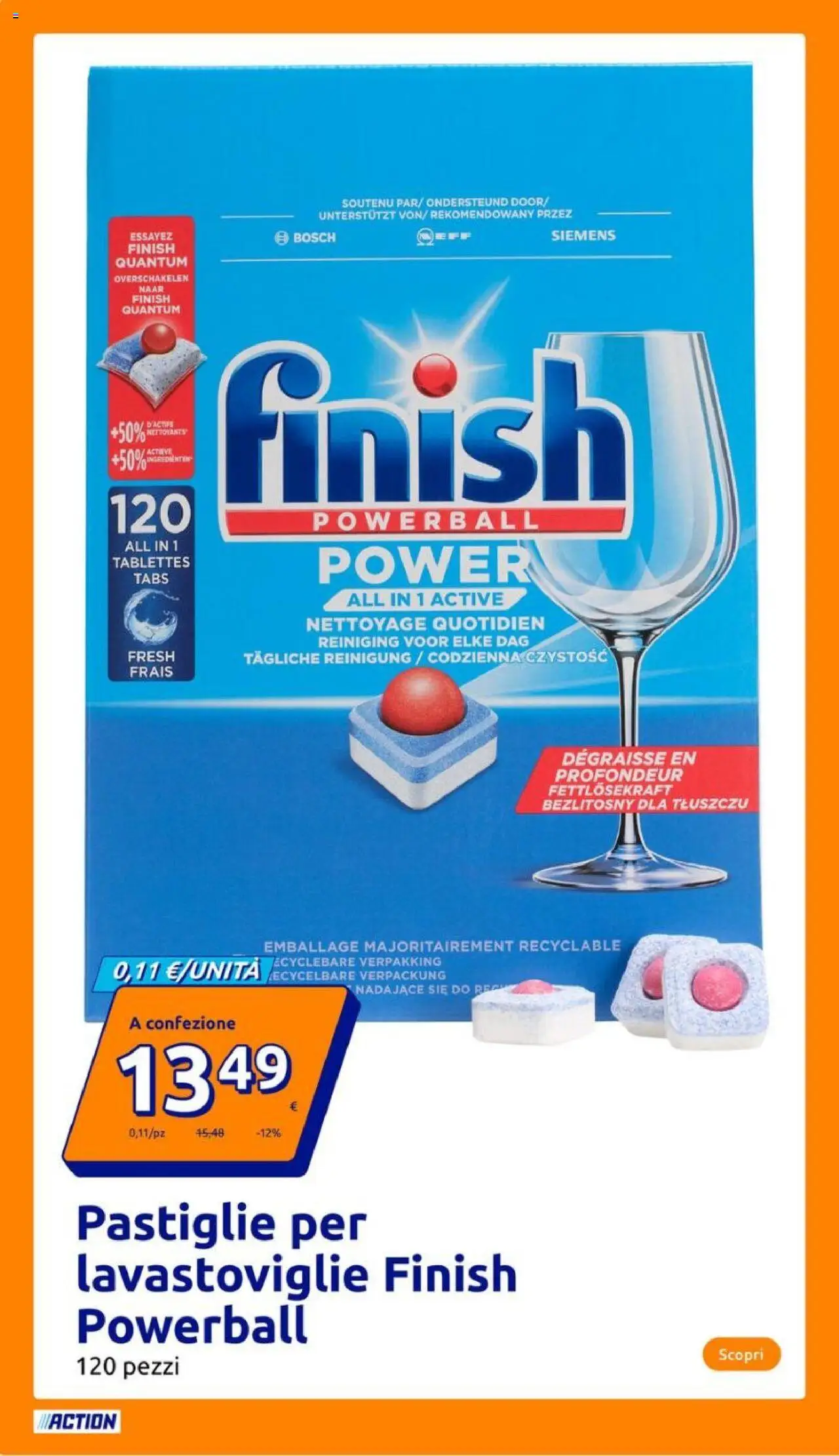 Volantino Action del 15.10.2025 | Pagina: 16 | Prodotti: Pastiglie per lavastoviglie, Lavastoviglie