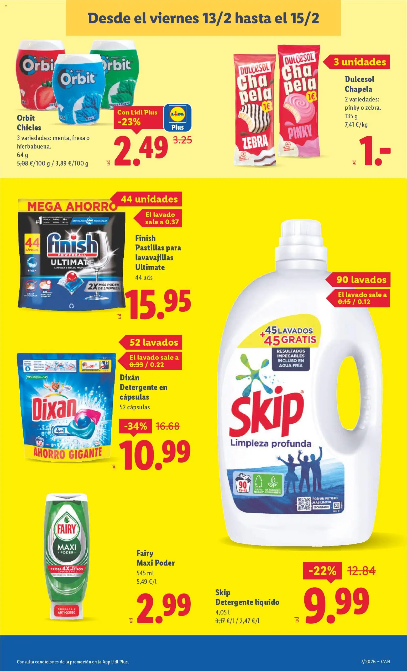 Lidl - Canarias │ válido desde el 09.02.2026 | Página: 45 | Productos: Detergente, Pastillas para lavavajillas, Detergente líquido, Lavavajillas