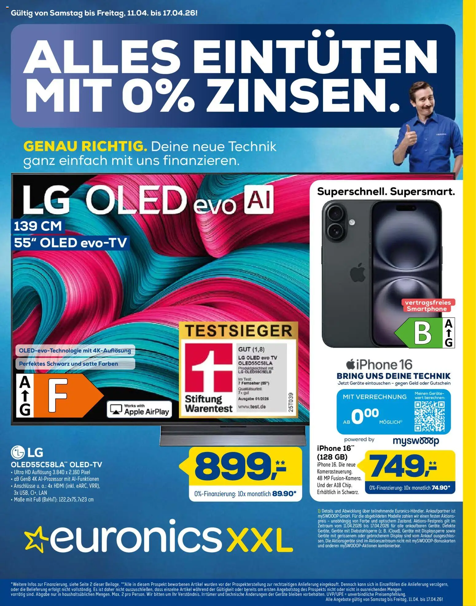 Euronics Prospekt Beilage – gültig ab 11.04.2026 | Seite: 1 | Produkte: LG, Iphone, Apple, Smartphone