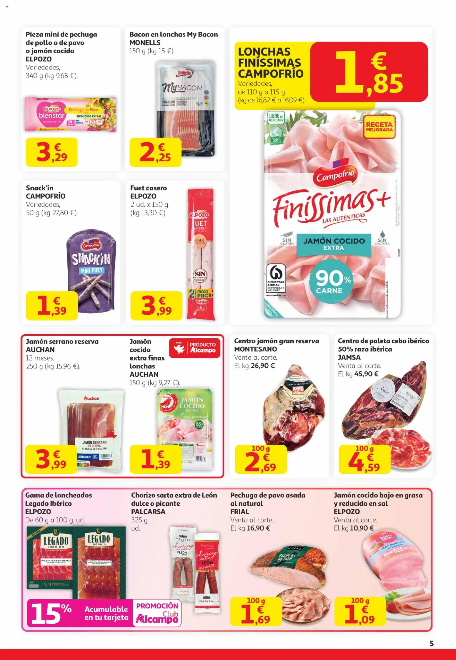 Alcampo -  Canarias │ válido desde el 29.01.2026 | Página: 5 | Productos: Jamón serrano, Jamón, Jamón cocido