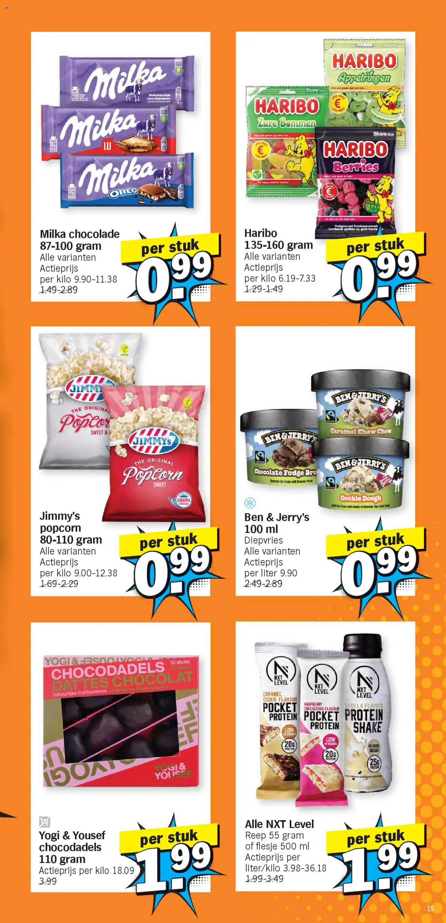 {H1} | Pagina: 15 | Producten: Oreo, Fehér kolbász, Chocolade