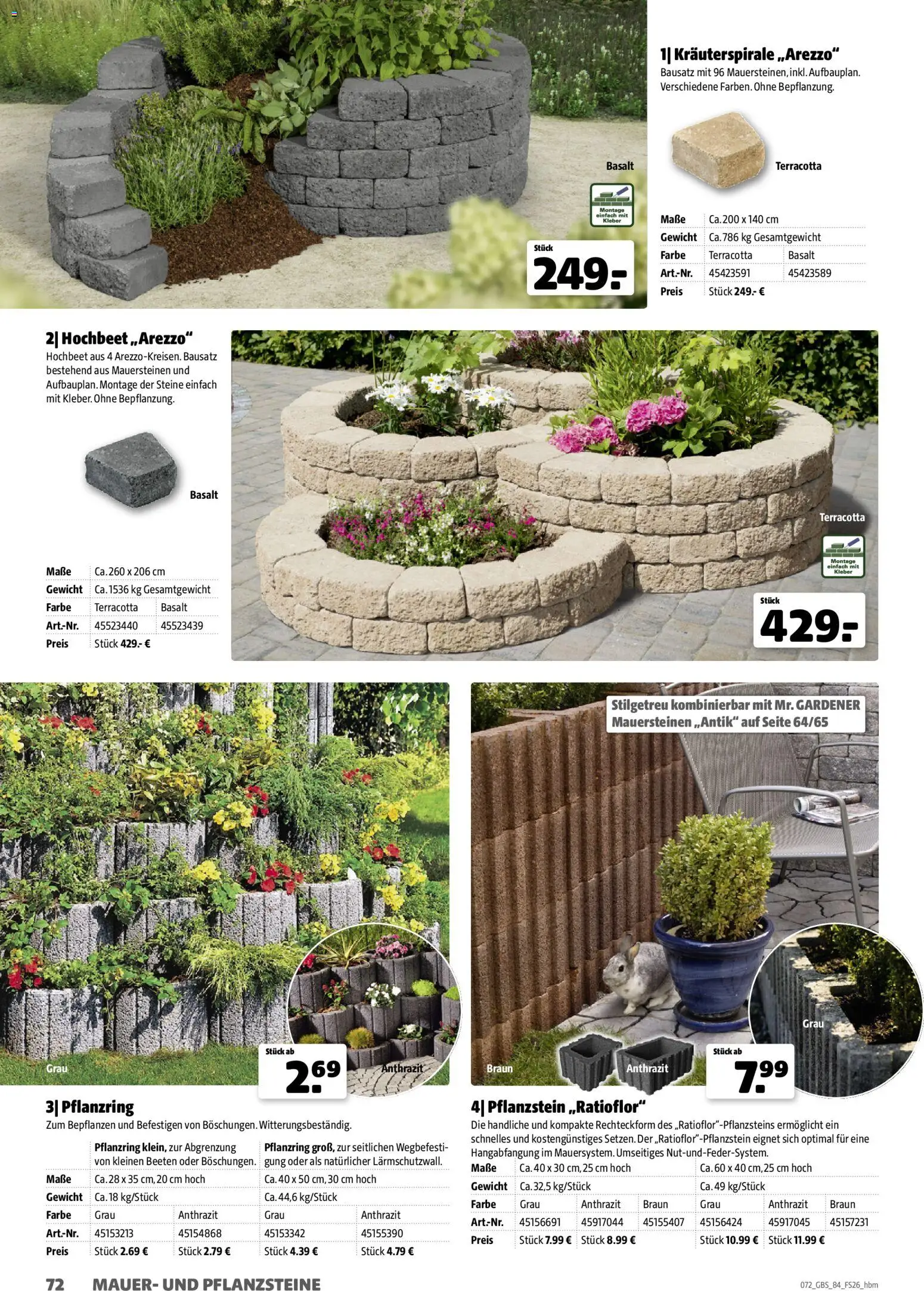 Hagebau Gartenbaustoffsortiment – gültig ab 02.03.2026 | Seite: 72 | Produkte: Hochbeet, Gewicht