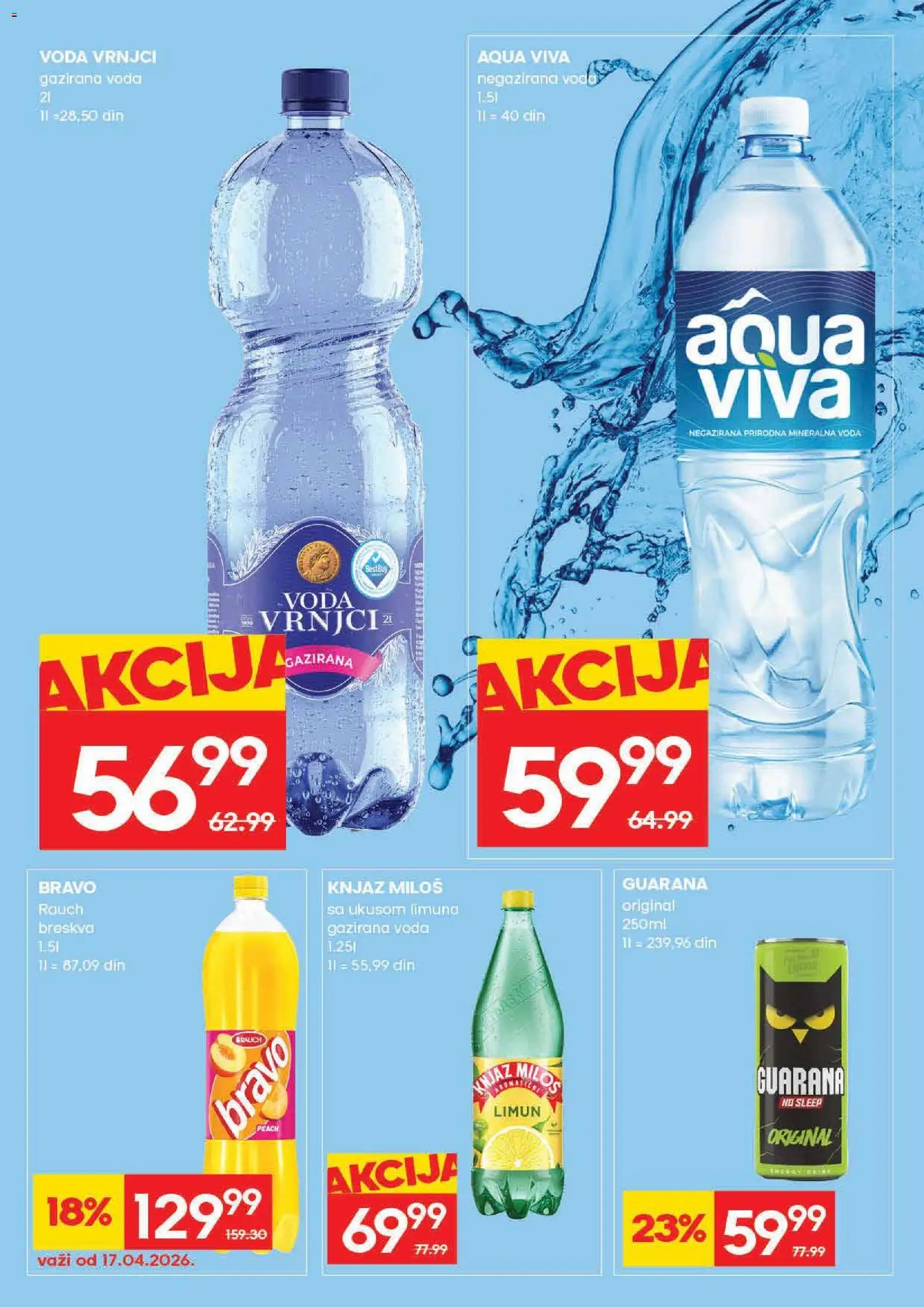 Roda katalog - važi od 16.04.2026 | Strana: 24 | Proizvode: Voda, Guarana, Mineralna voda, Limun