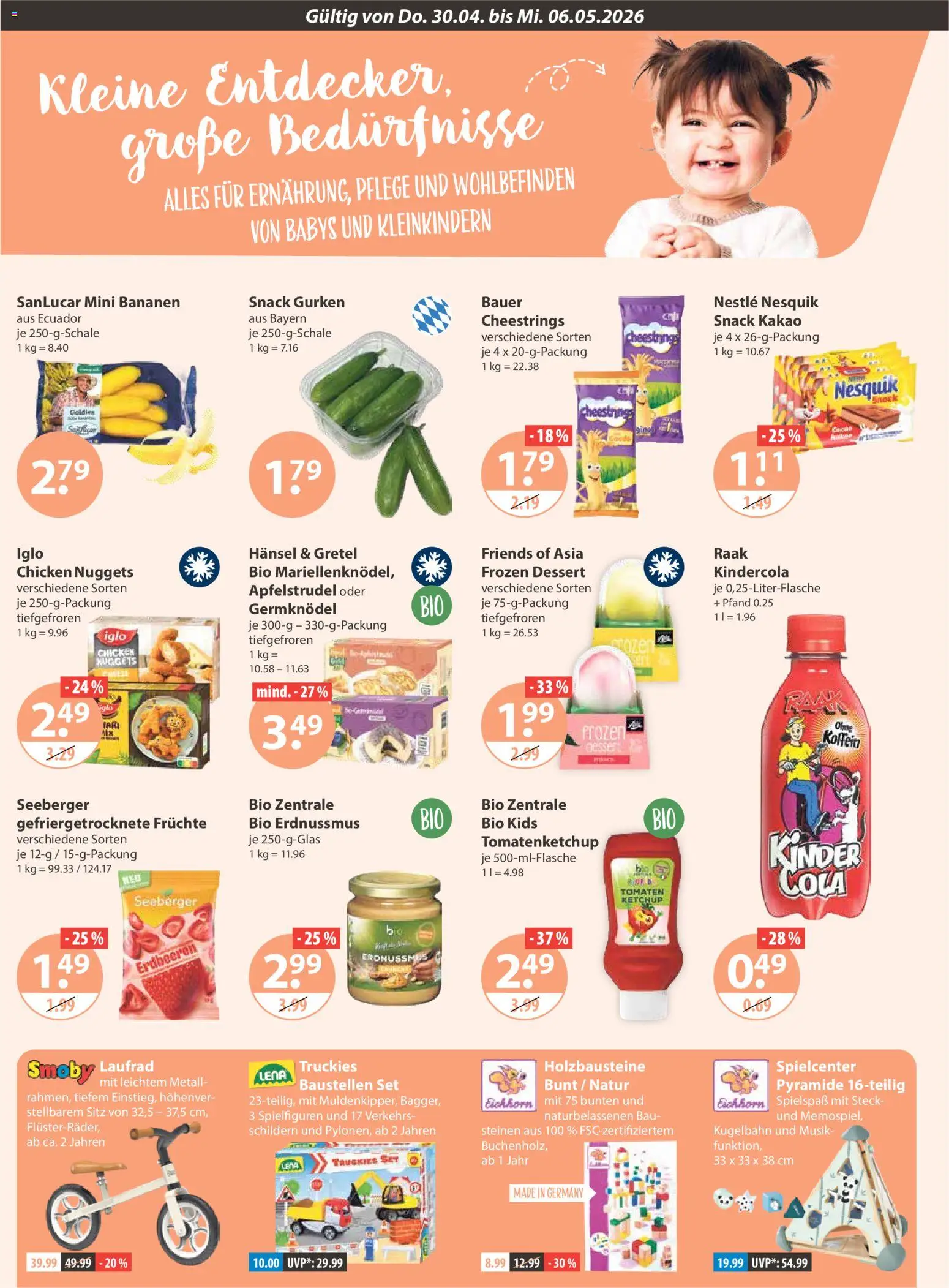 V-Markt Angebote – gültig ab 30.04.2026 | Seite: 10 | Produkte: Cola, Bananen, Tomaten, Erdbeeren