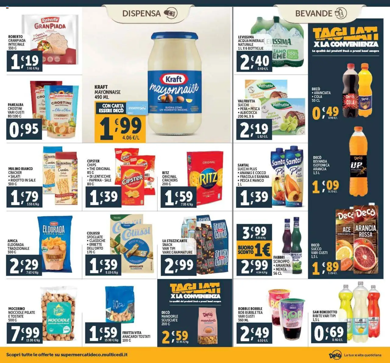 Volantino Decò del 08.08.2025 | Pagina: 16 | Prodotti: Mango, Mandorle, Bibite, Acqua minerale