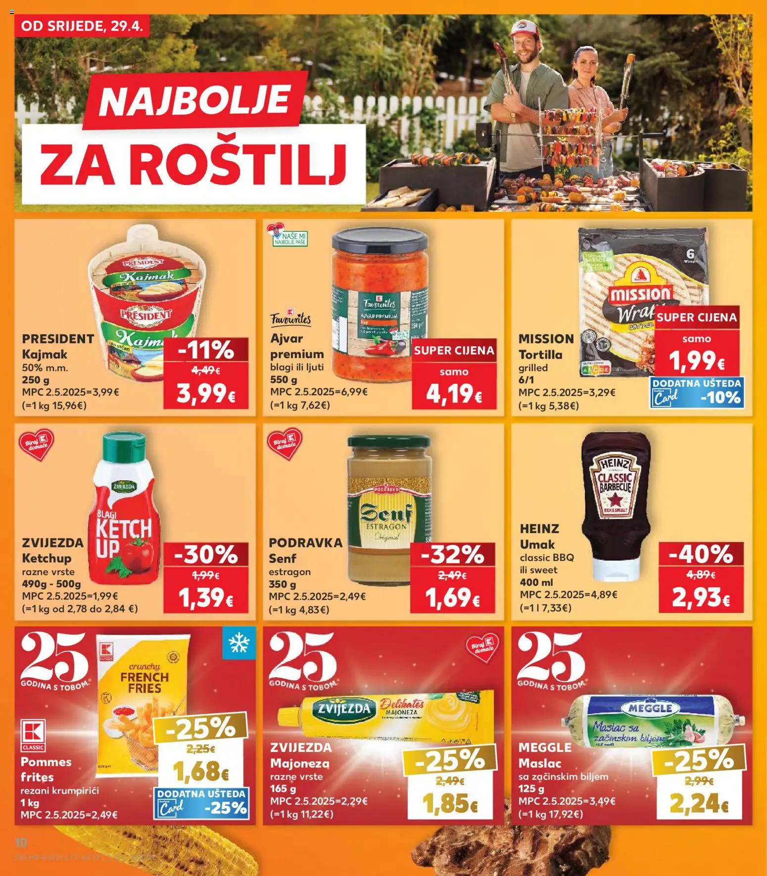 Kaufland katalog | vrijedi od 29.04.2026 | Stranica: 10 | Proizvodi: Roštilj, Pommes frites, Majoneza, Senf