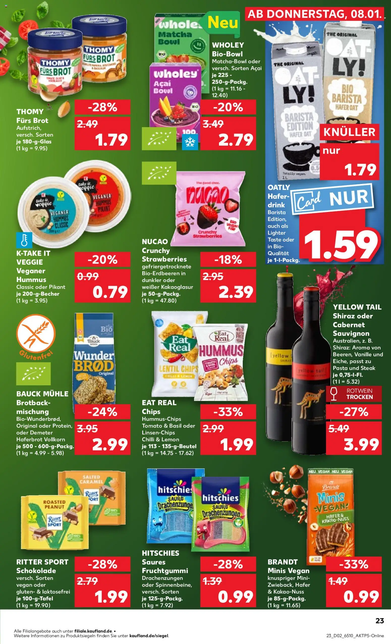 Kaufland prospekt Köln	 – gültig ab 08.01.2026 | Seite: 23 | Produkte: Mühle, Schokolade, Ritter sport, Brot