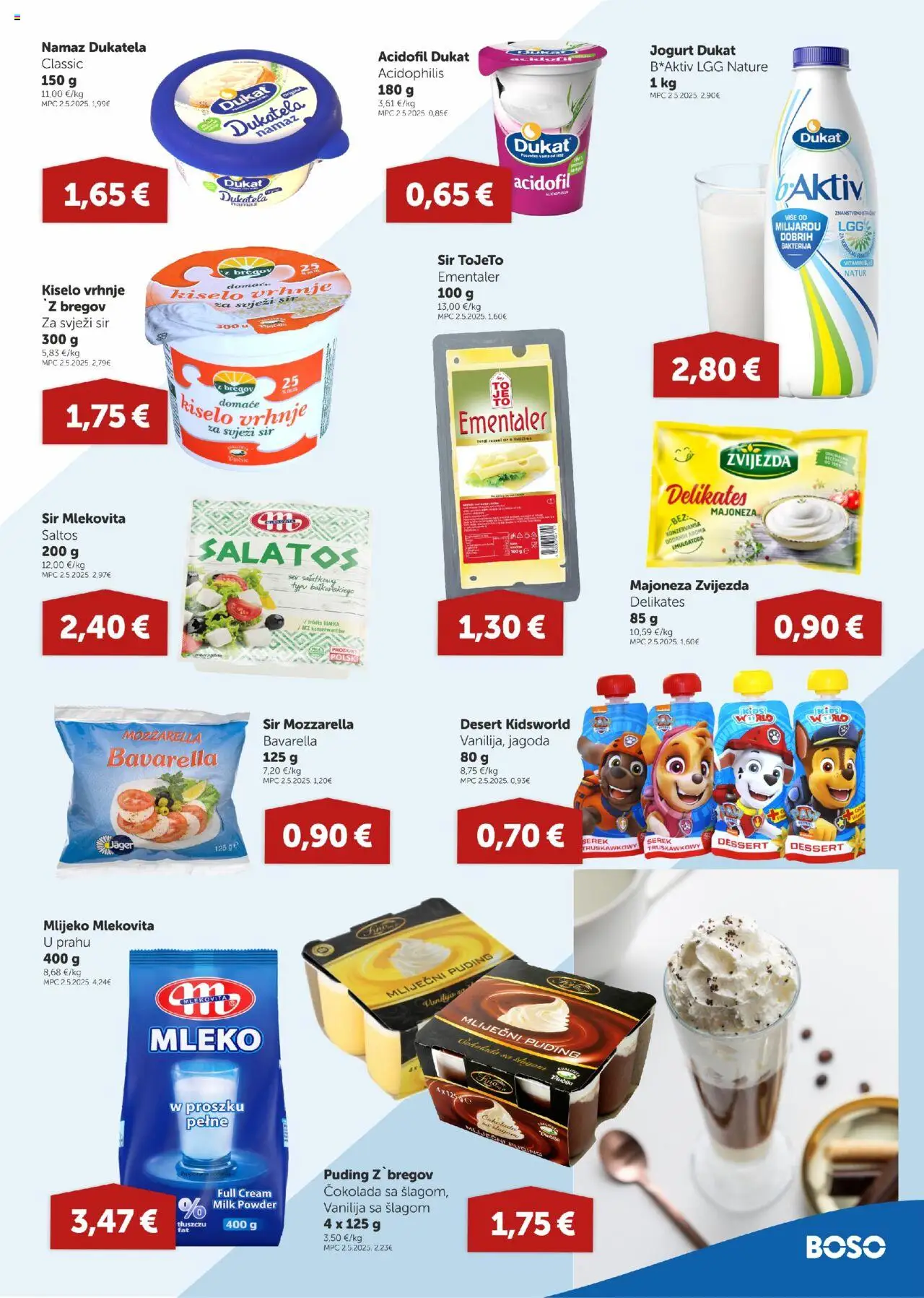 Boso katalog | vrijedi od 31.07.2025 | Stranica: 5 | Proizvodi: Mozzarella, Mlijeko, Sir, Majoneza