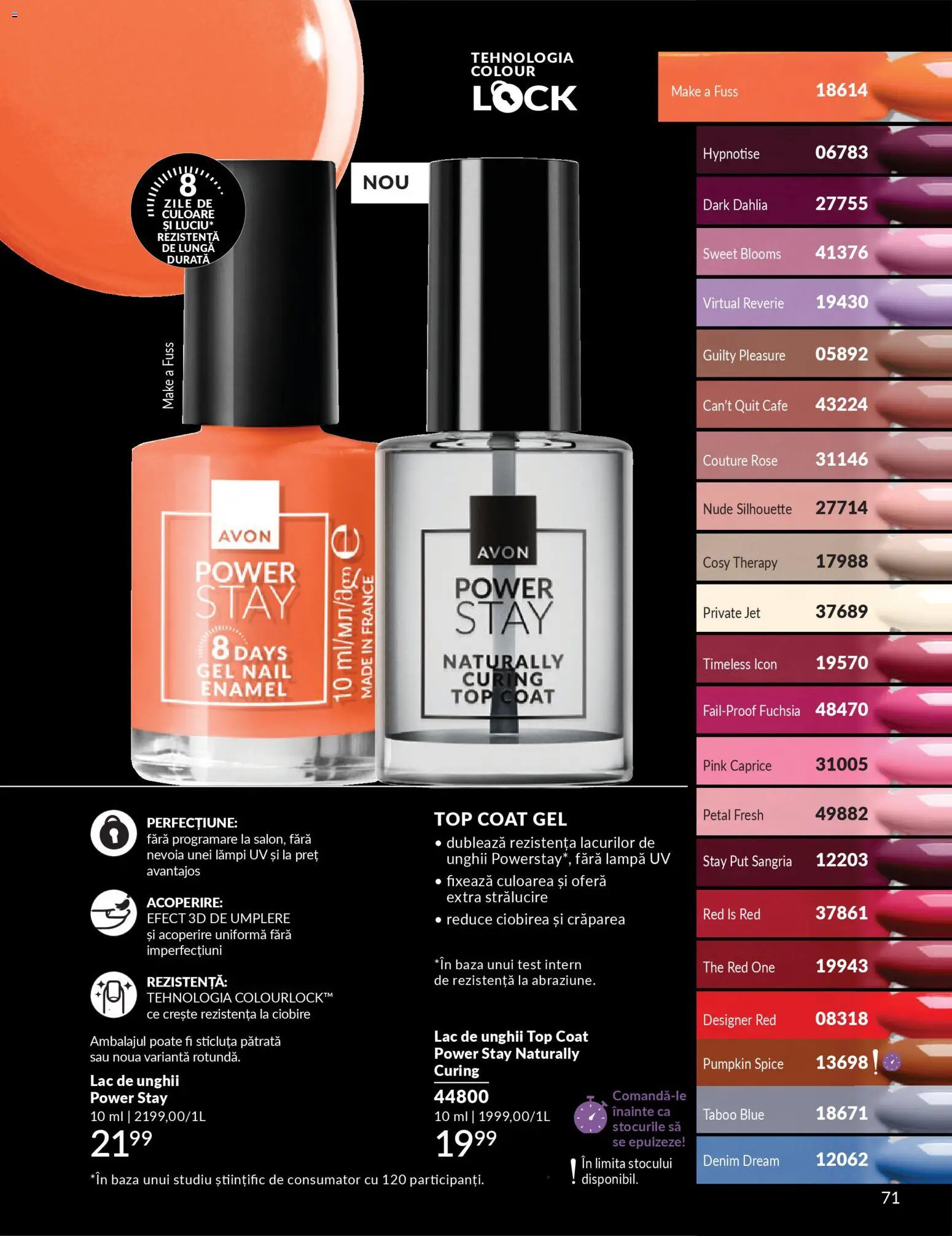 Noul catalog Avon – valabil de la 01.03.2026 | Pagină: 73 | Produse: Top coat, Top, Lampă, Lac de unghii