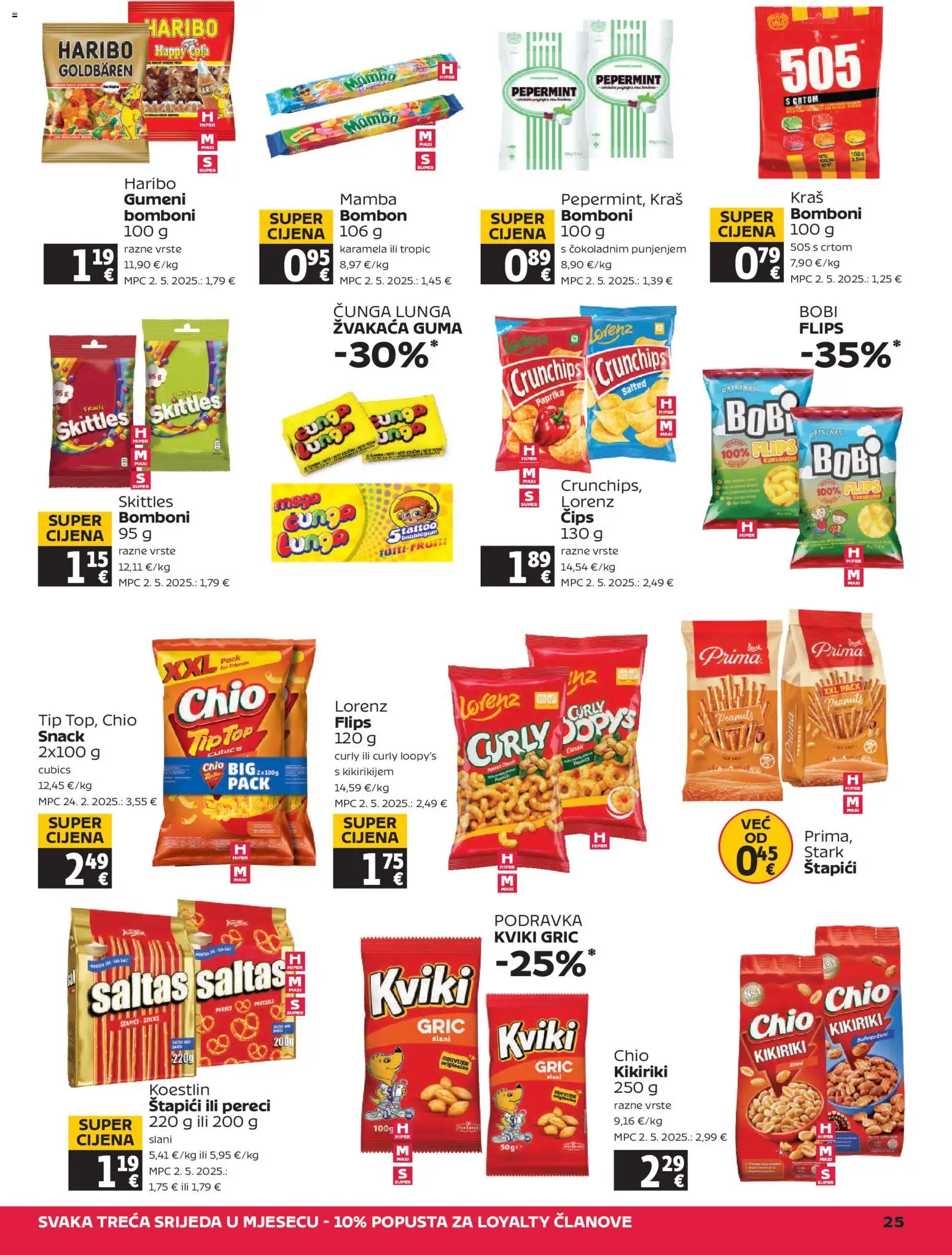 Tommy katalog | vrijedi od 12.03.2026 | Stranica: 25 | Proizvodi: Bomboni, Kikiriki, Štapići, Pereci