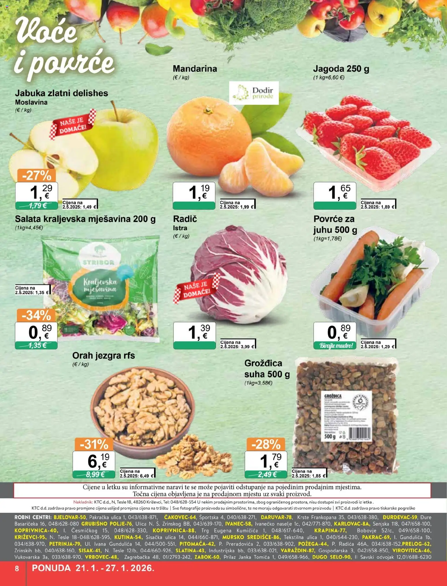 KTC katalog | vrijedi od 21.01.2026 | Stranica: 8 | Proizvodi: Mandarina, Povrće, Voće, Orah