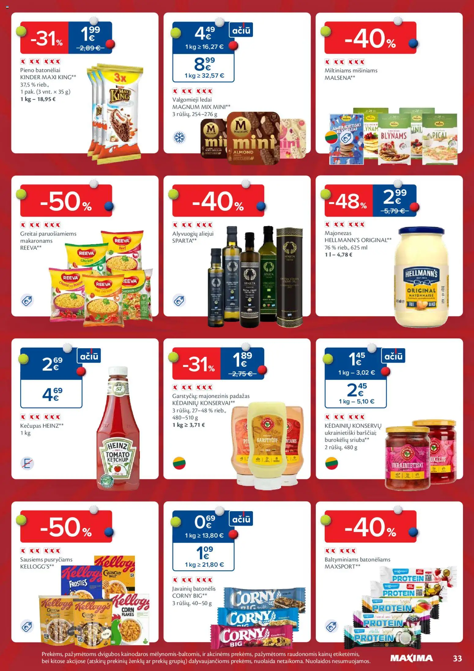 MAXIMA akcijos nuo 03.02.2026 | Puslapis: 33 | Prekių: Konservai, Valgomieji ledai, Padažas, Kečupas