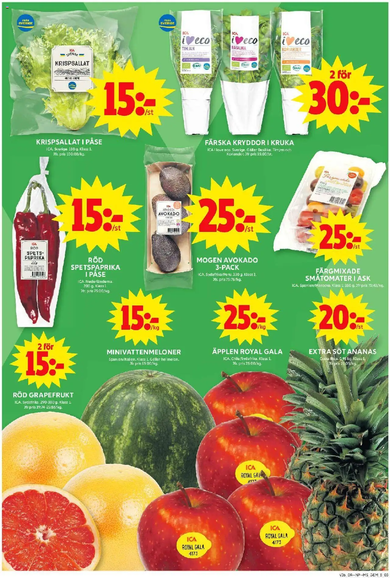 ICA Maxi reklamblad aktuell från 23.06.2025 | Sida: 3 | Produkter: Gem, Galler, Äpplen, Ananas