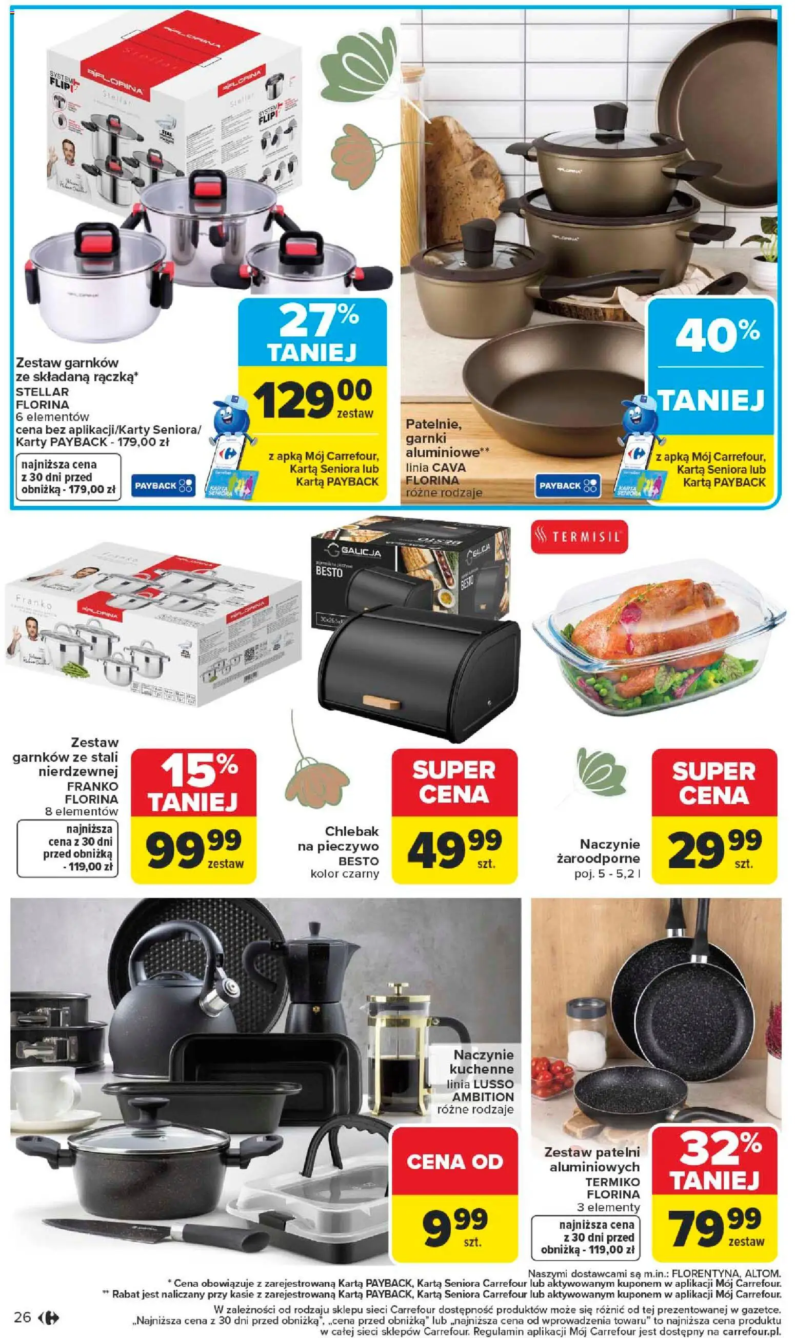 Carrefour Gazetka - Dom: Wszystko Dla Twojej Wygody od 12.01.2026 | Strona: 26 | Produkty: Pieczywo, Karta, Garnki