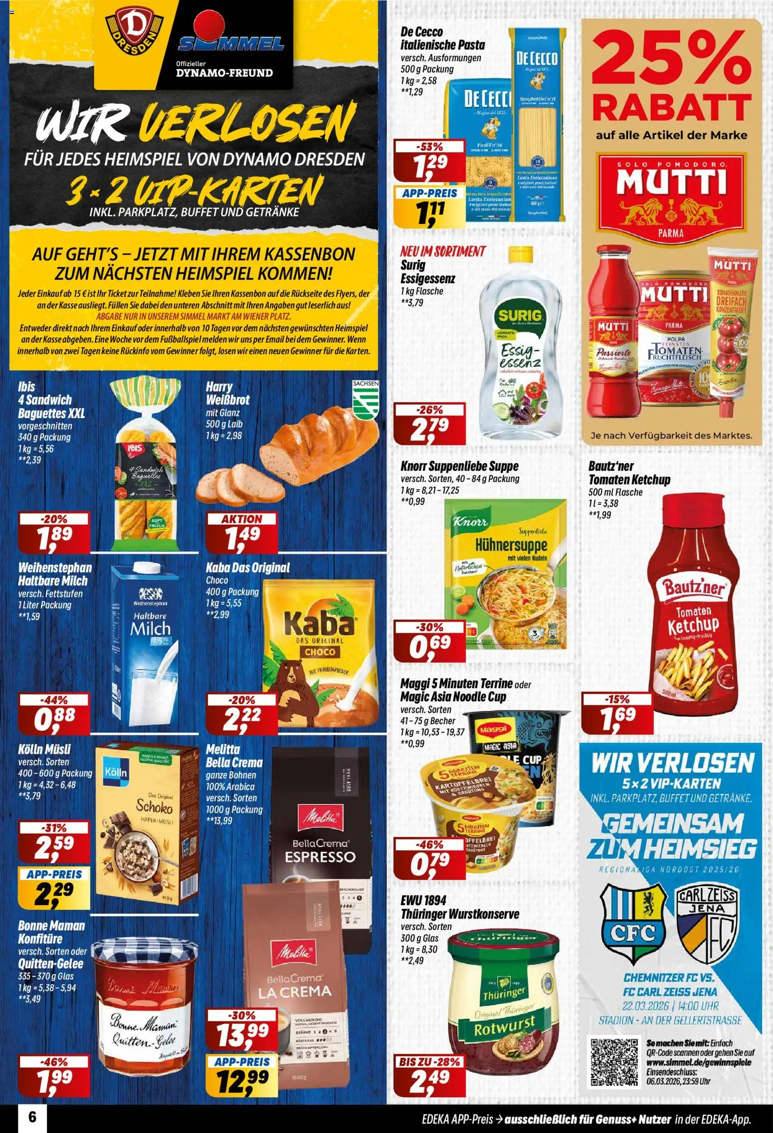 Simmel Prospekt 	 – gültig ab 09.03.2026 | Seite: 6 | Produkte: Melitta, Tomaten, Pasta, Ketchup