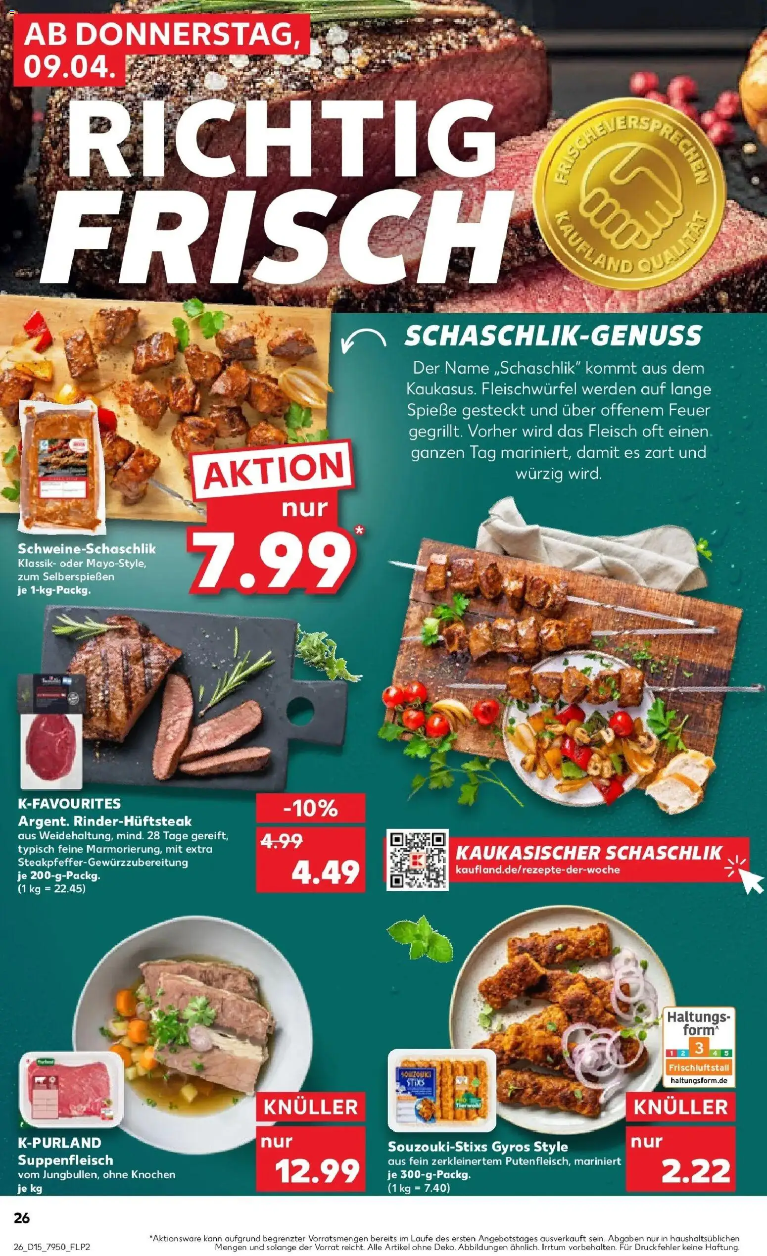 Kaufland Prospekt Kassel	 – gültig ab 07.04.2026 | Seite: 38 | Produkte: Spieße, Gyros, Suppenfleisch, Steak