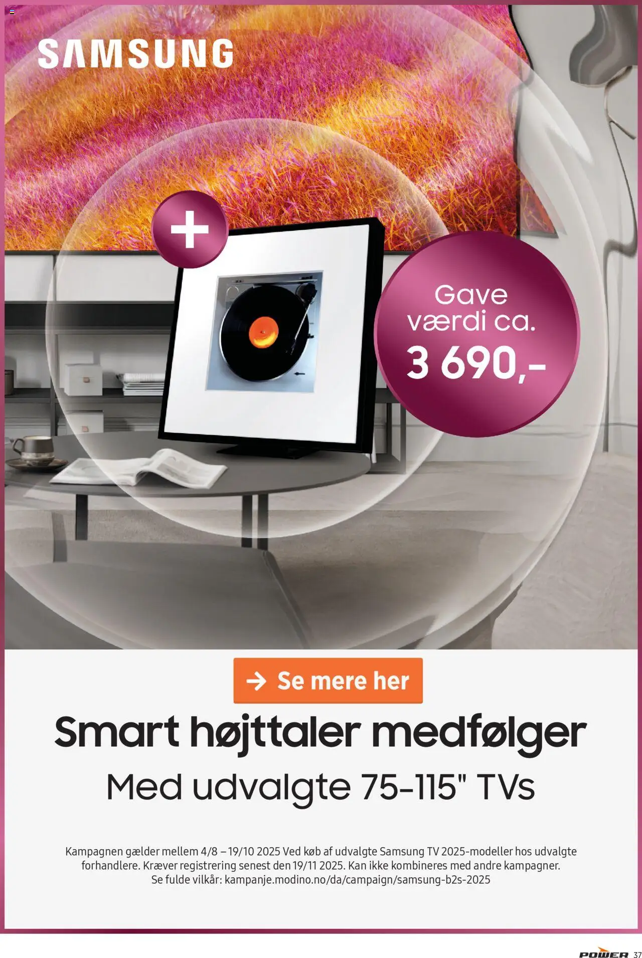 Power Tilbudsavis gyldig fra 31.07.2025 | Side: 37 | Produkter: TV, Højttaler