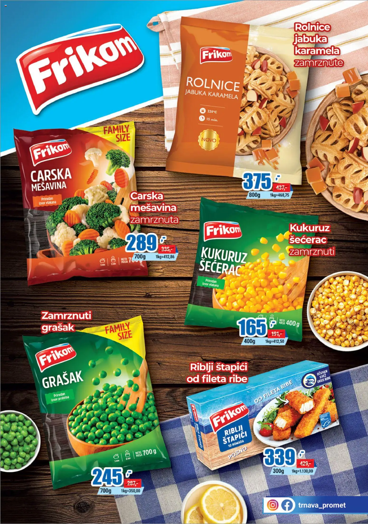 Trnava Promet katalog - važi od 12.02.2026 | Strana: 3 | Proizvode: Grašak, Riblji štapići, Kukuruz šećerac, Kukuruz