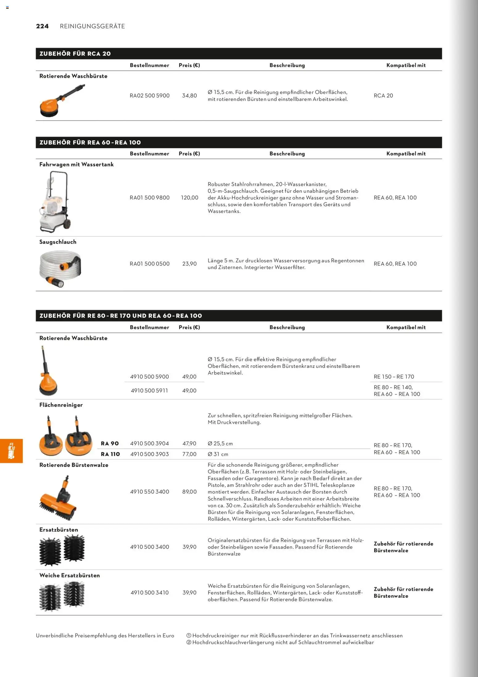 STIHL Katalog – gültig ab 01.01.2026 | Seite: 224 | Produkte: Wasser, Hochdruckreiniger