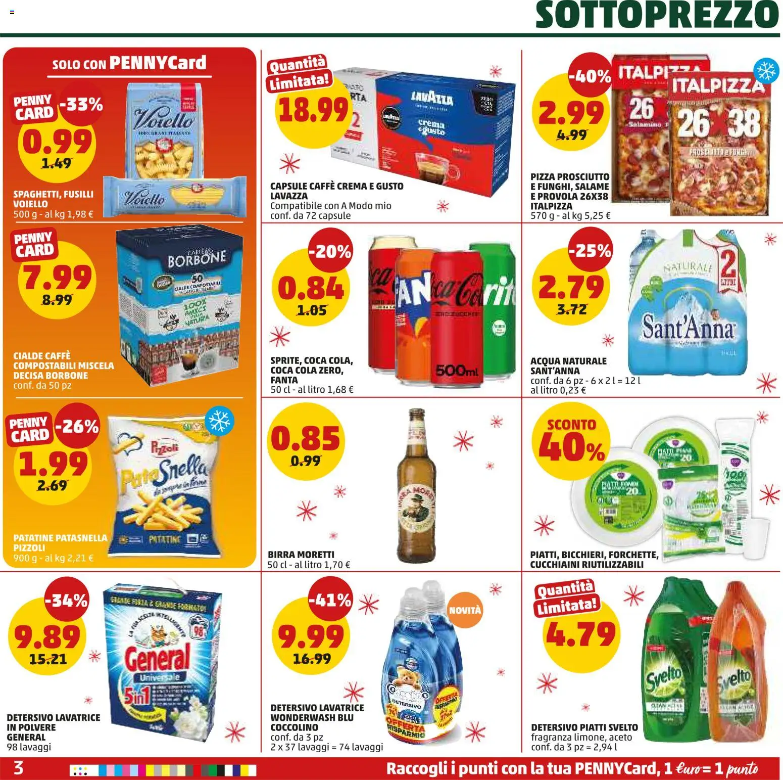 Volantino PENNY del 01.12.2025 | Pagina: 3 | Prodotti: Salame, Acqua naturale, Fragranza, Coca Cola