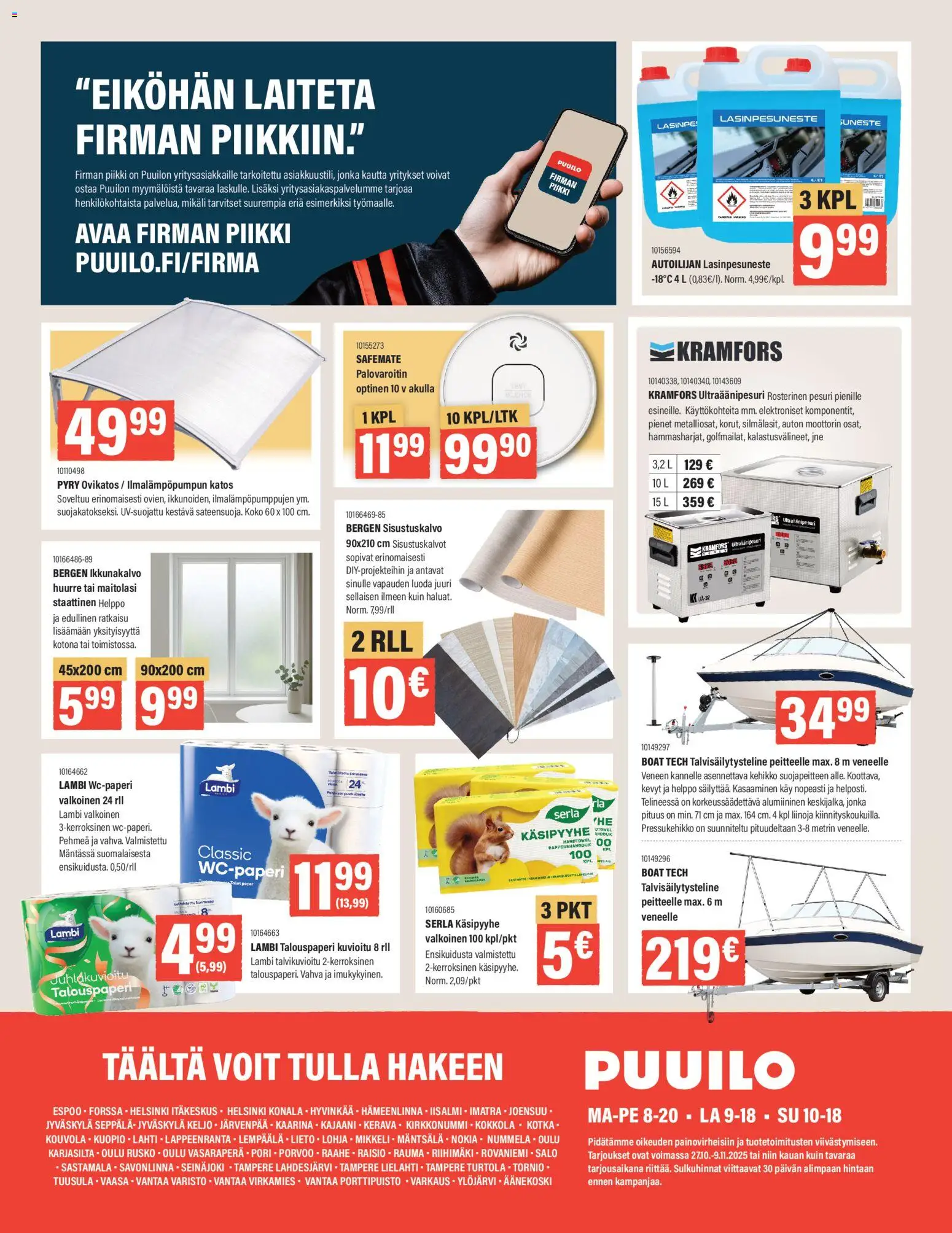 Puuilo tarjoukset – voimassa 27.10.2025 alkaen | Sivu: 16 | Tuotteet: Palovaroitin, Lasinpesuneste