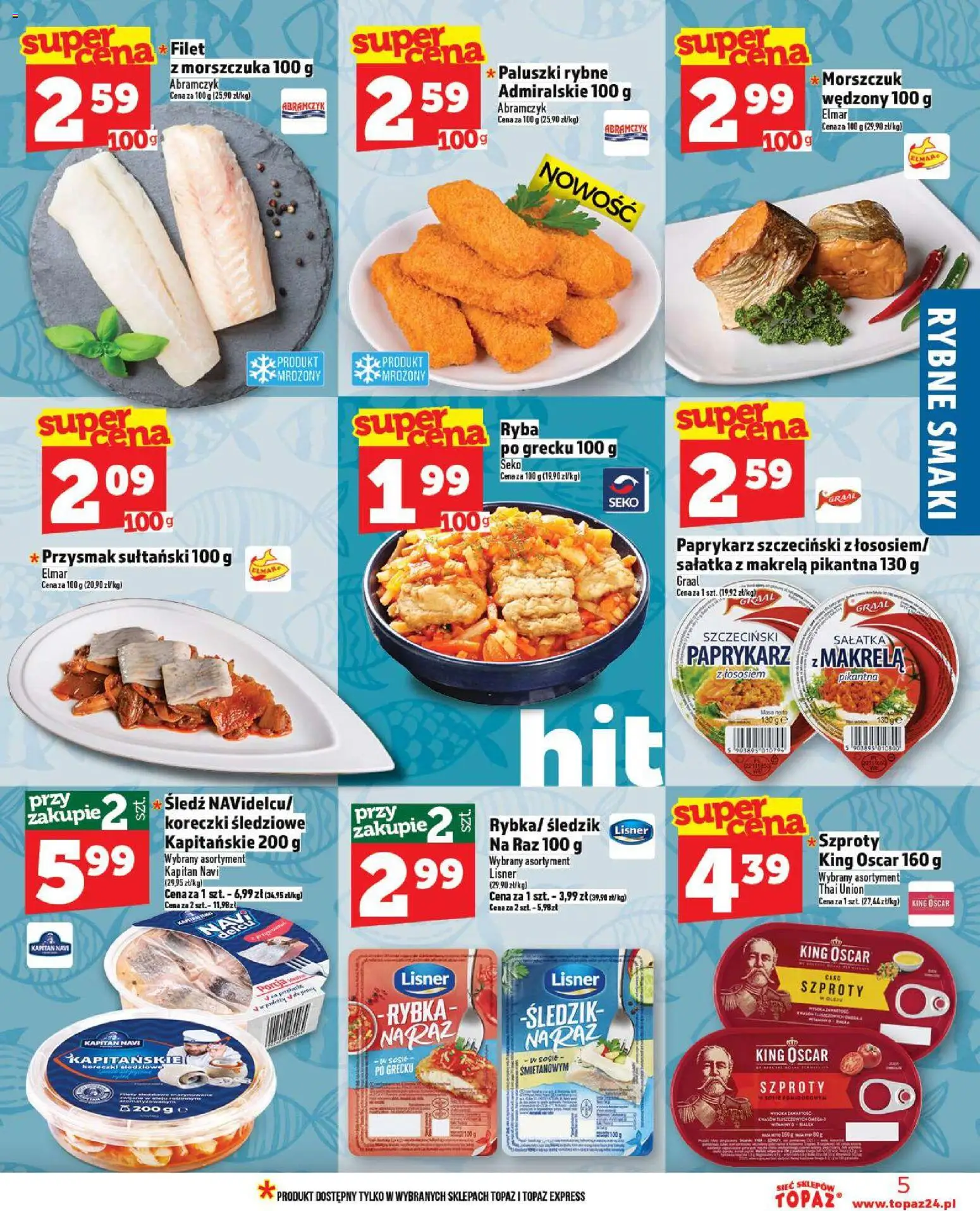 Topaz Gazetka MAZ od 13.11.2025 | Strona: 5 | Produkty: Paprykarz, Śledź, Paprykarz szczeciński, Paluszki