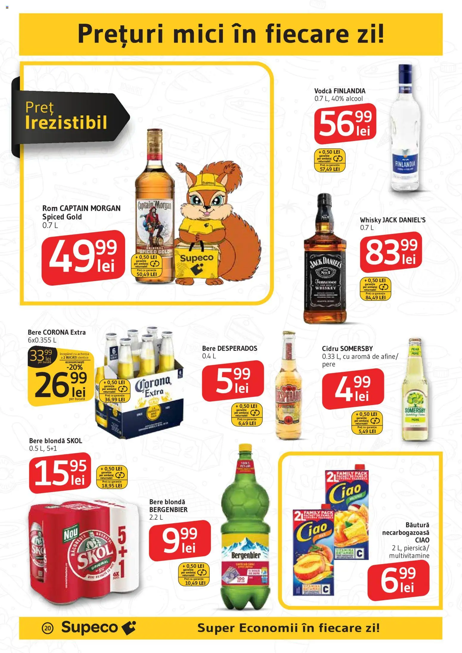 Noul catalog Supeco – valabil de la 19.02.2026 | Pagină: 20 | Produse: Mici, Eğitim çantaları, Plastik Kulübe, Whiskey