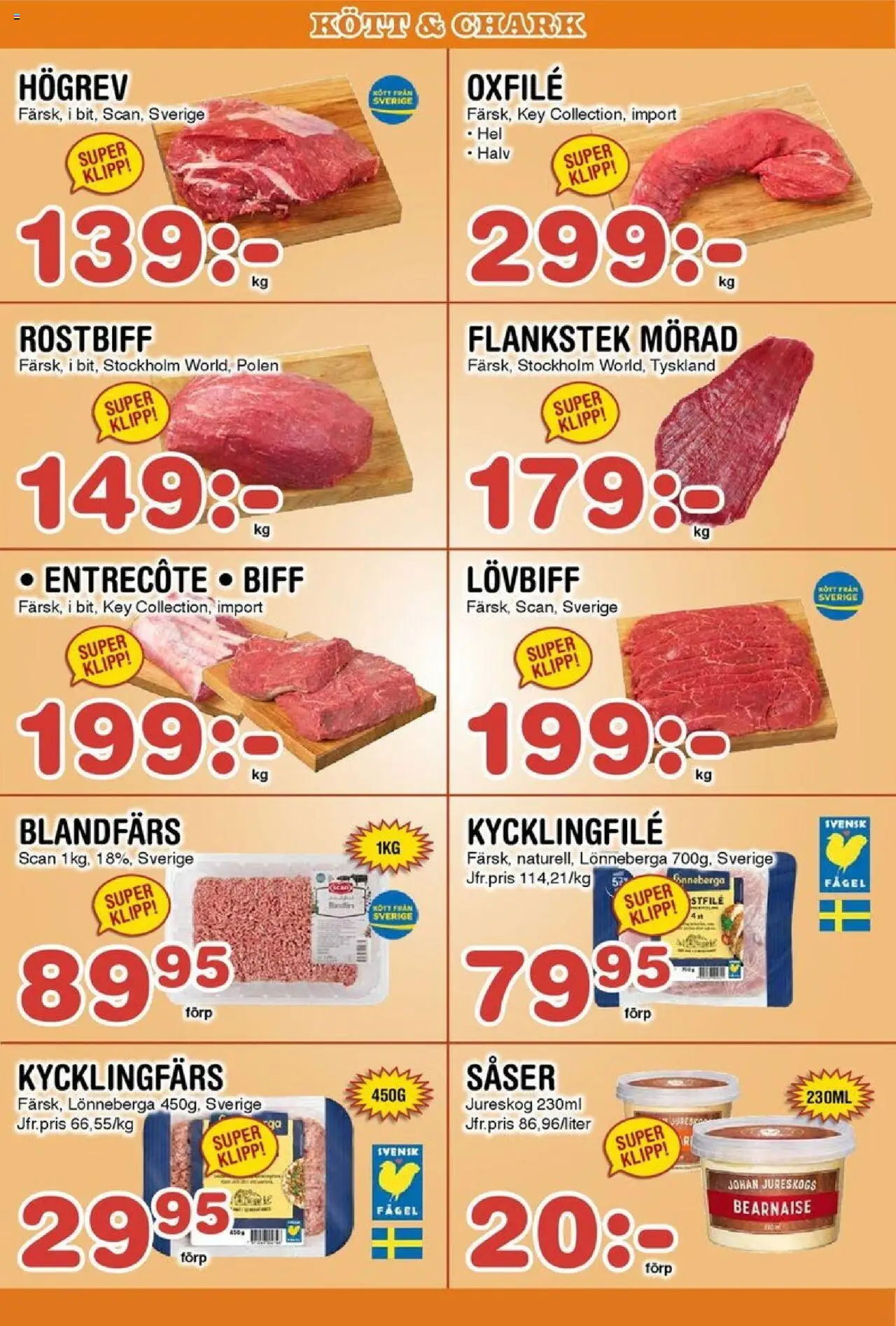 Nya Pulsen reklamblad aktuell från 20.10.2025 | Sida: 3 | Produkter: Kycklingfile, Lövbiff, Blandfärs, Oxfilé