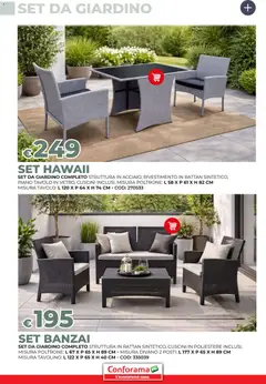 Anteprima del volantino Conforama volantino Giardino valido a partire dal 19.03.2026 | Pagina: 60 | Prodotti: Tavolino, Set da giardino, Divano, Tavolo