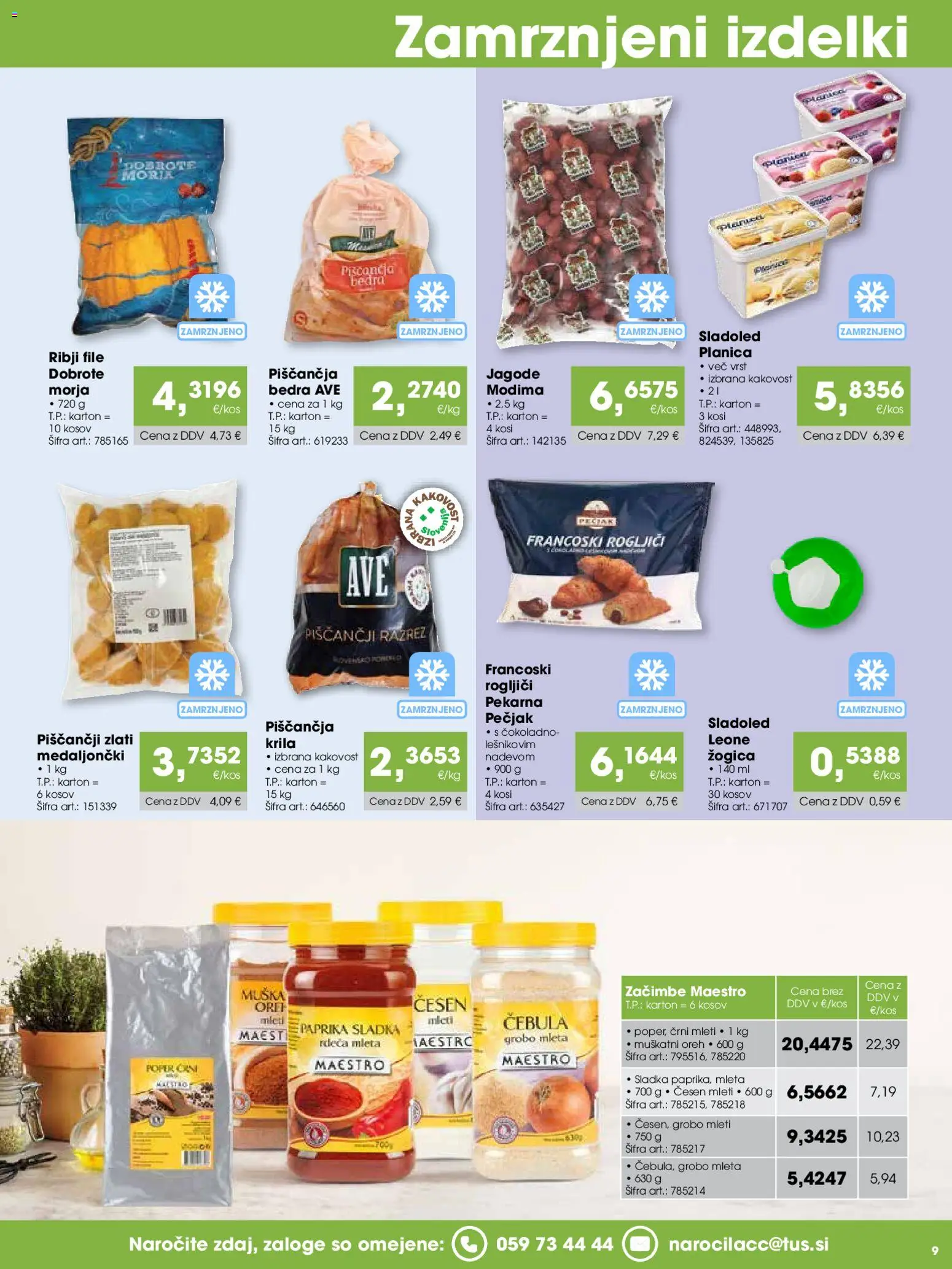 Novi Tuš katalog ponudbe – veljaven od 07.04.2026 | Stran: 9 | Izdelki: Paprika, Jagode, Sladoled, Cesen