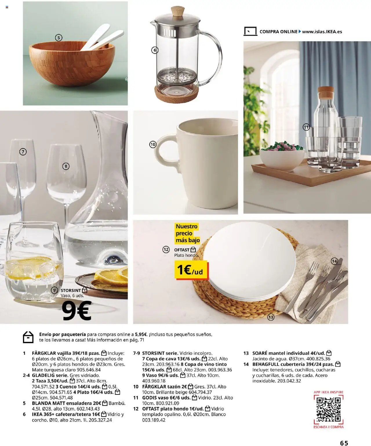 Catálogo IKEA Accesorios y decoración │ válido desde el 04.02.2025 | Página: 65 | Productos: Mantel, Vino, Té, Cubertería