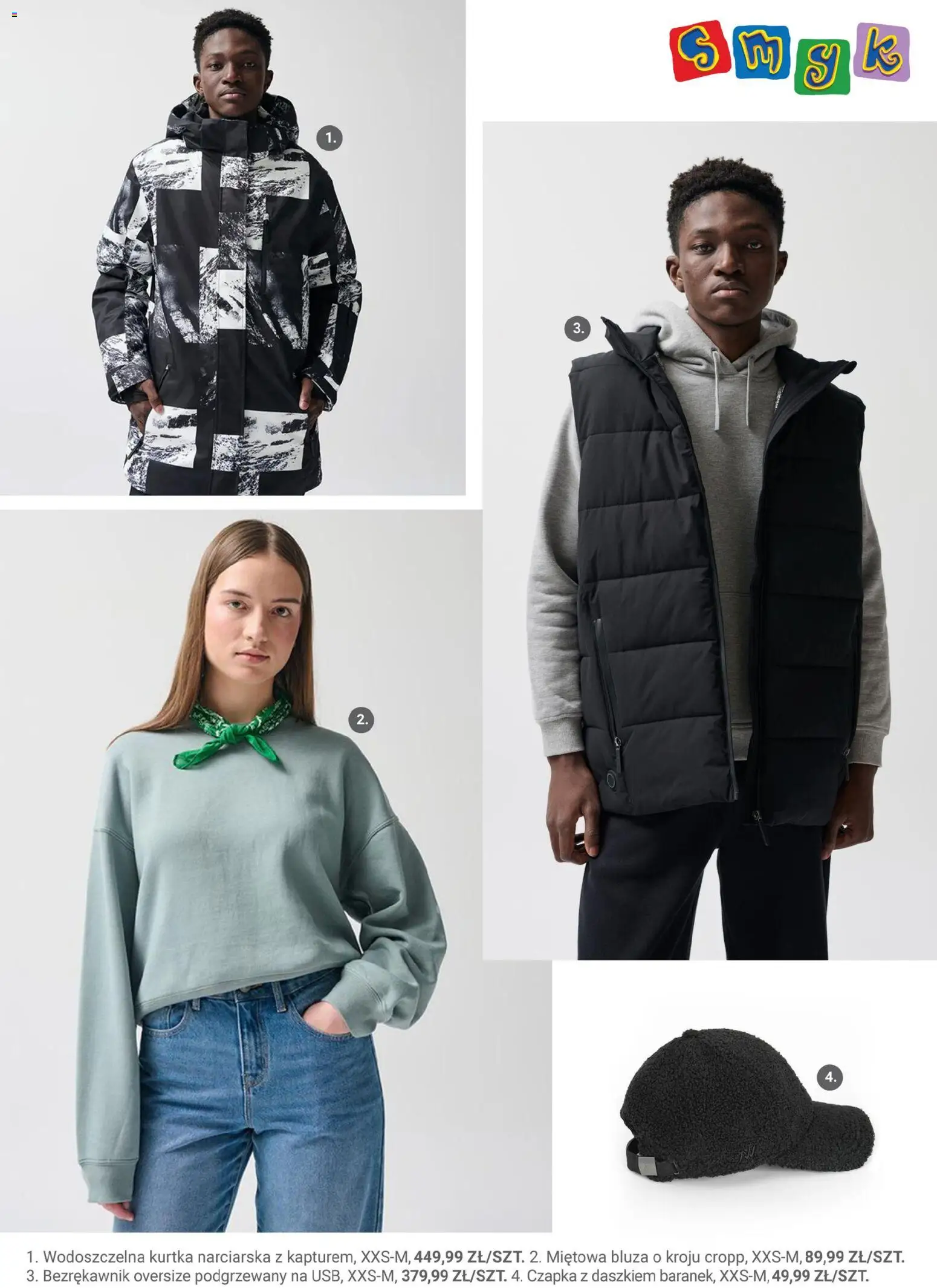 Smyk Gazetka od 02.12.2025 | Strona: 61 | Produkty: Bezrękawnik, Kurtka, Czapka