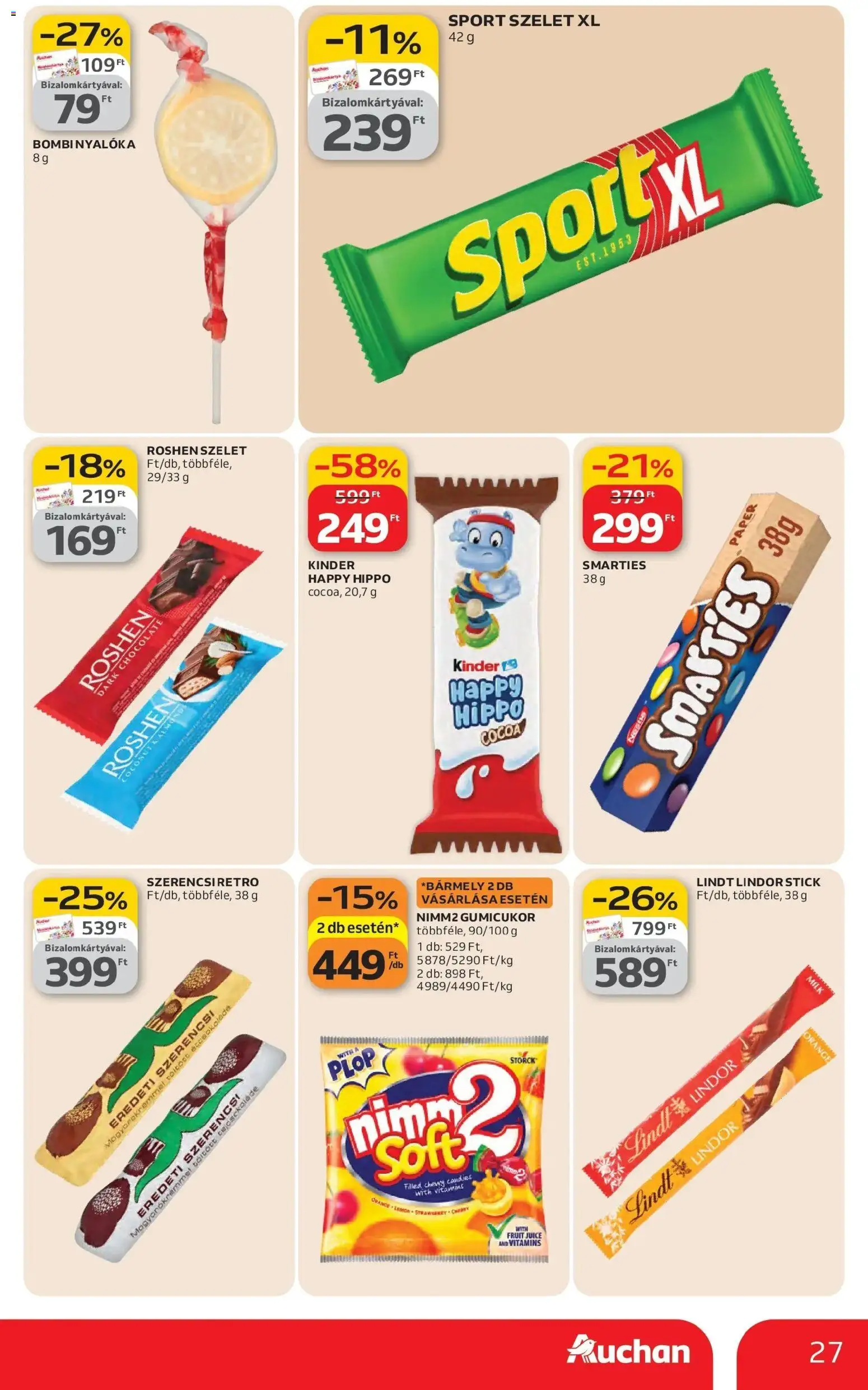 Auchan akciós ujság - amely érvényes a következő dátumtól: 26.02.2026 | Oldal: 27 | Termékek: Gumicukor