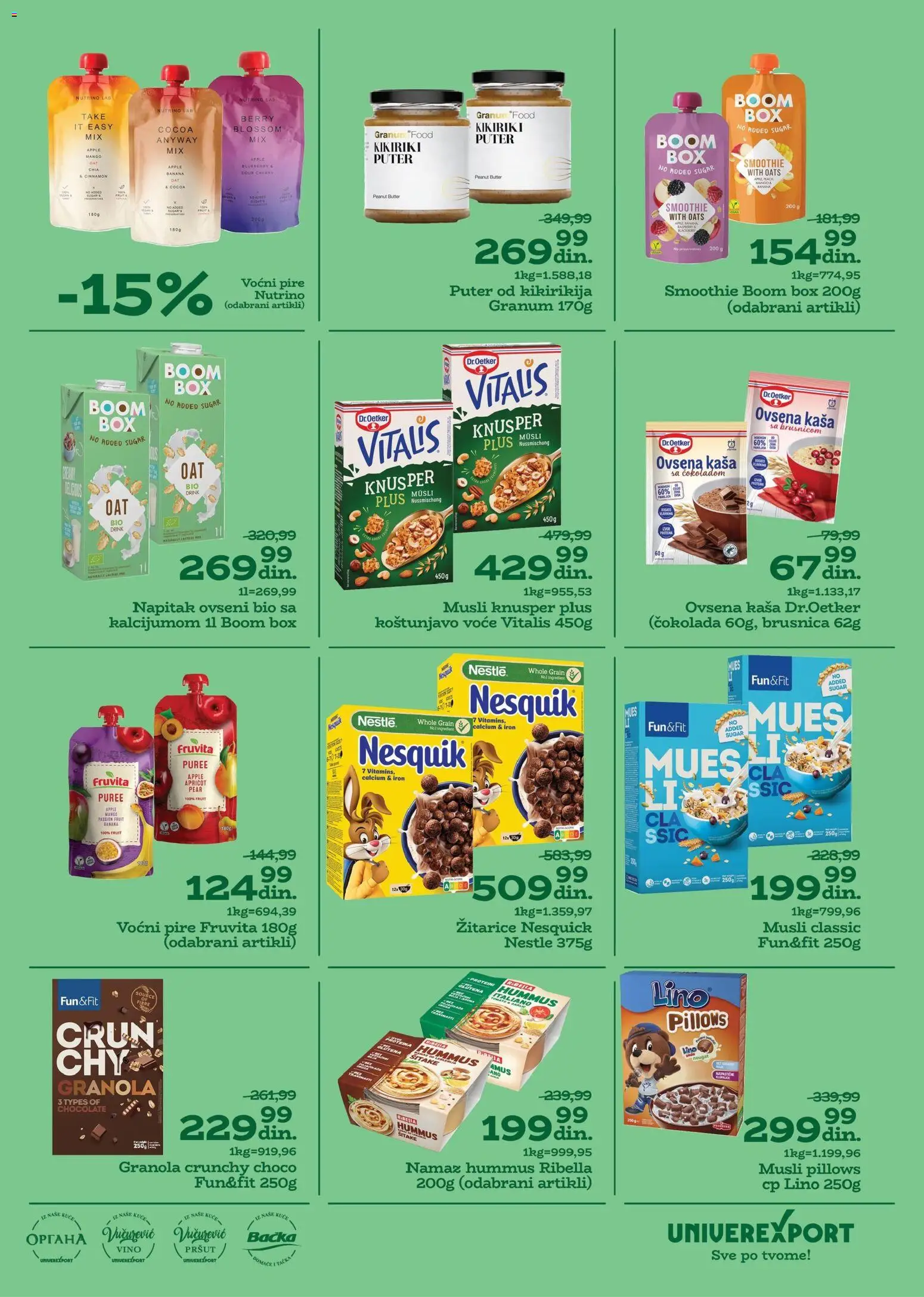 Univerexport katalog - važi od 24.11.2025 | Strana: 15 | Proizvode: Mango, Granola, Musli, Puter