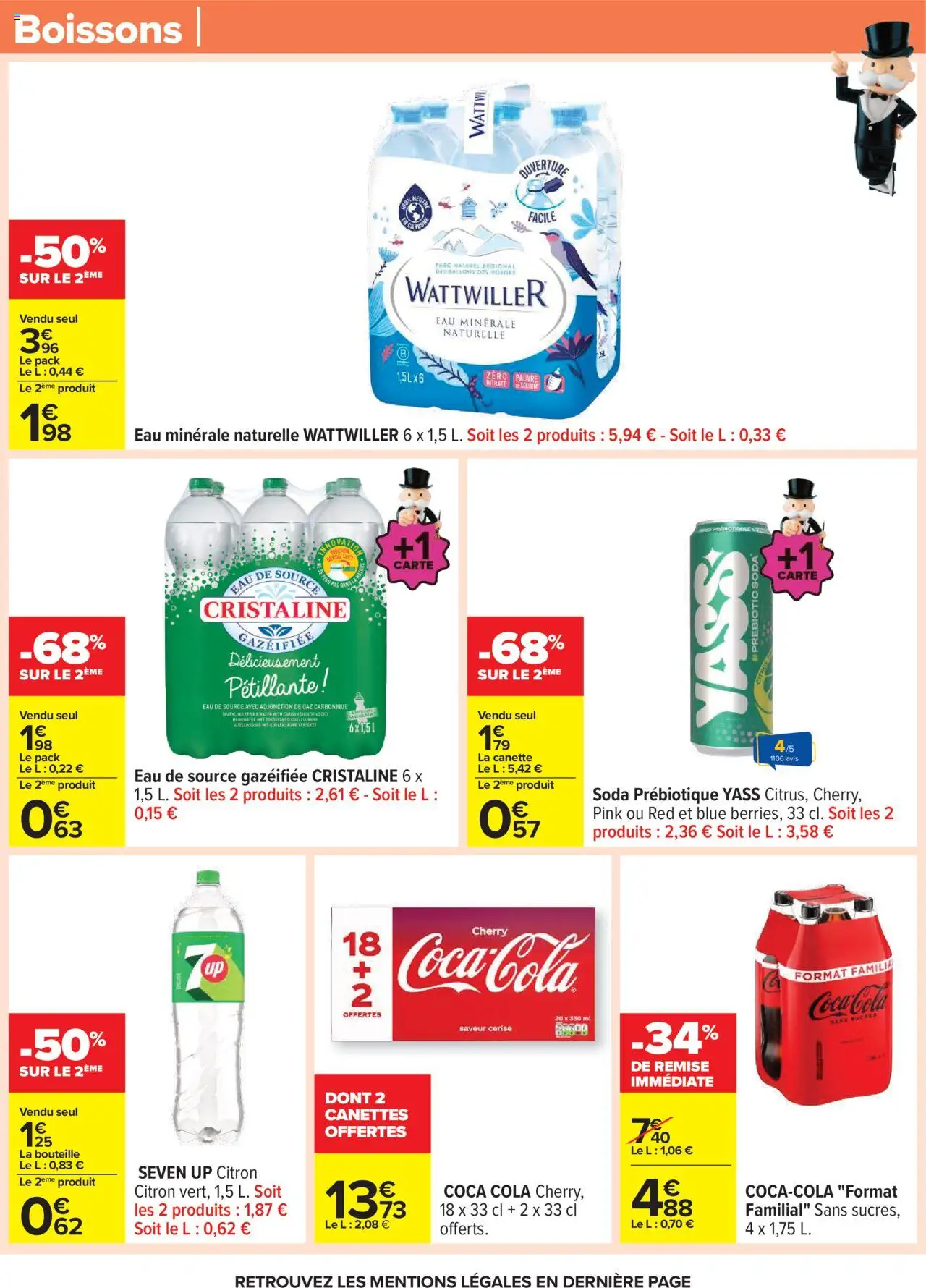  | Page: 58 | Produits: Citron, Eau minérale naturelle, Eau de source, Coca cola