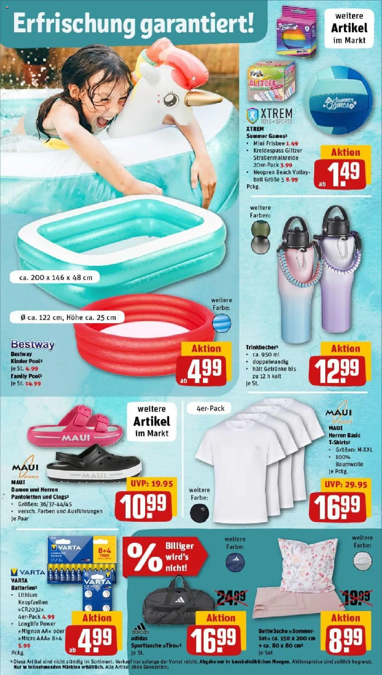 Rewe prospekt Hirschaid	 - gültig ab dem 22.06.2025 | Seite: 33 | Produkte: T-Shirt, Batterien, Bettwäsche
