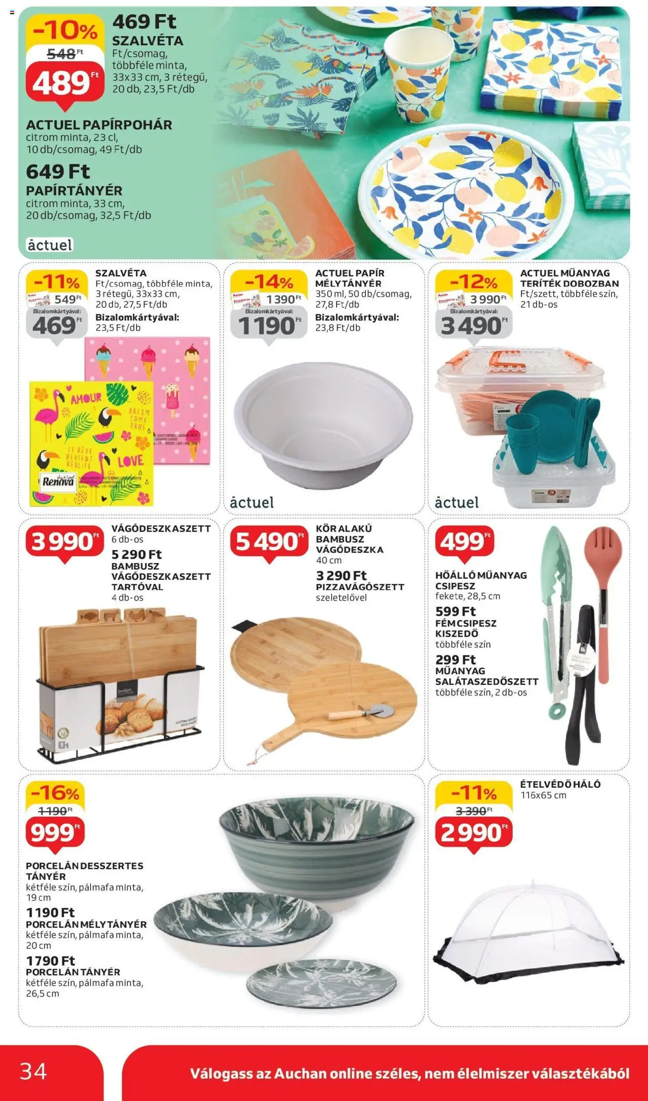 Auchan akciós ujság - amely érvényes a következő dátumtól: 29.05.2025 | Oldal: 34 | Termékek: Vágódeszka, Tányér, Citrom