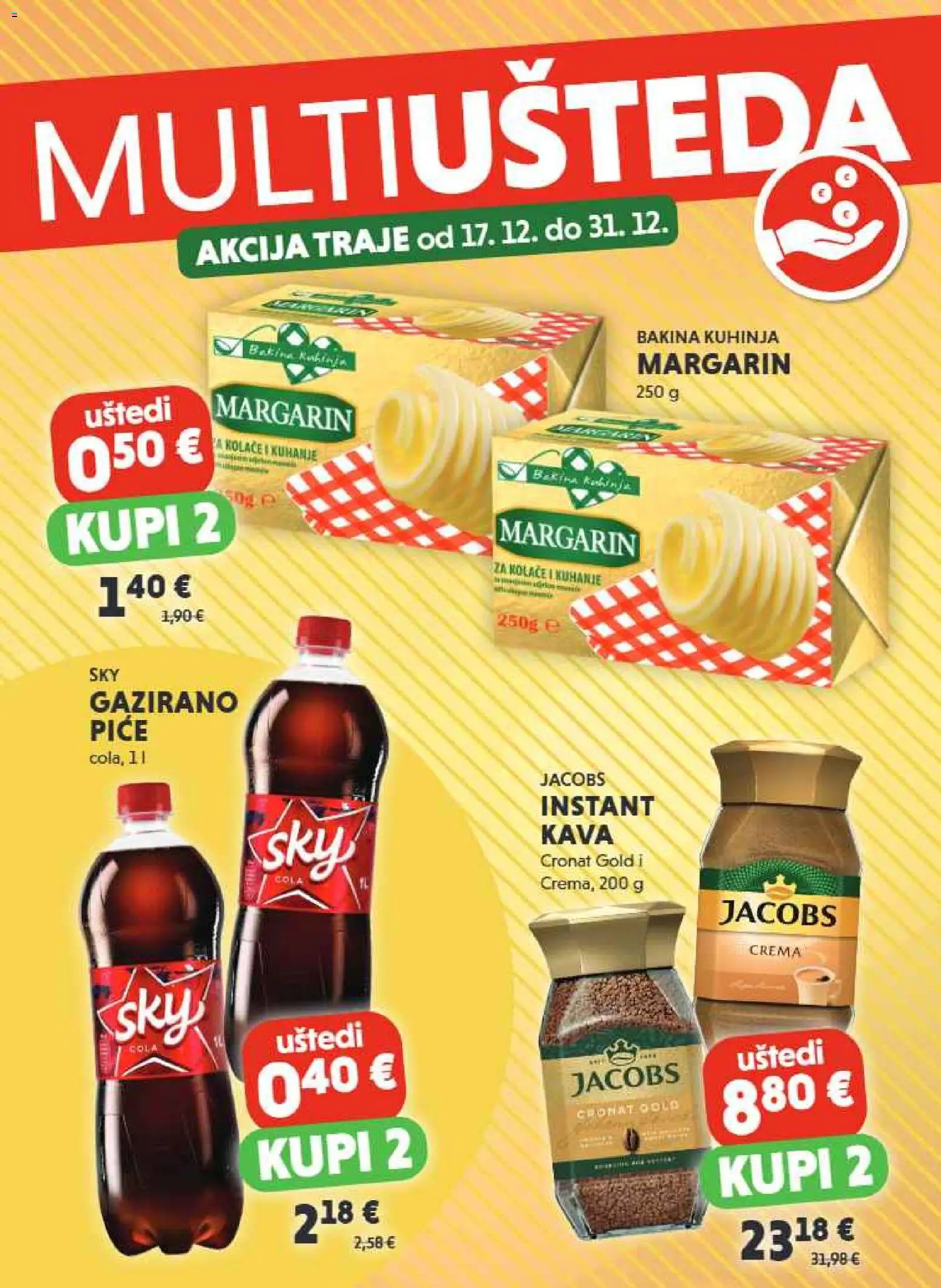 Studenac katalog | vrijedi od 17.12.2025 | Stranica: 1 | Proizvodi: Kava, Margarin, Jacobs, Kuhinja