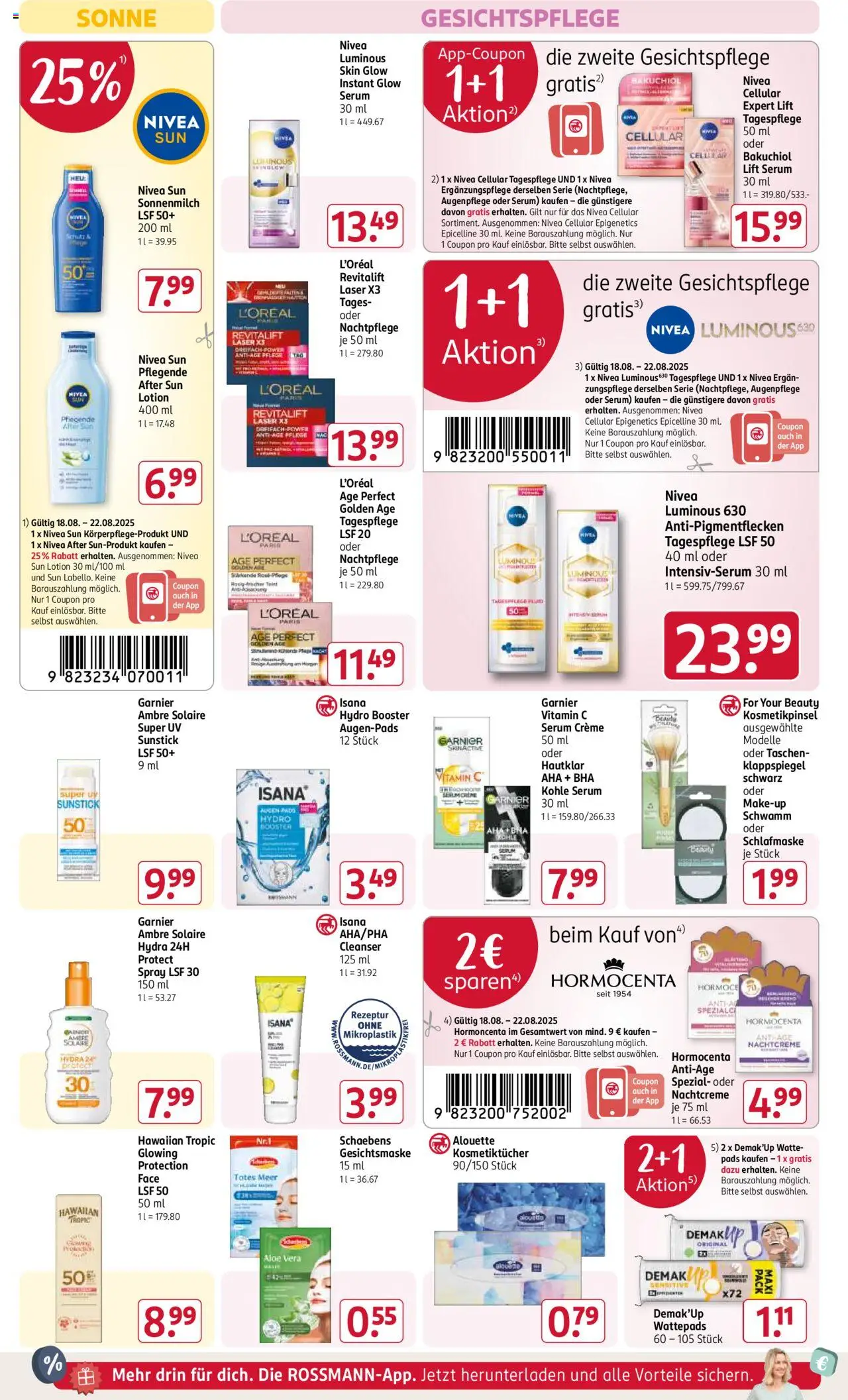 Rossmann Prospekt 	 - gültig ab dem 18.08.2025 | Seite: 8 | Produkte: Wattepads, Make-up, After Sun, Make-up Schwamm