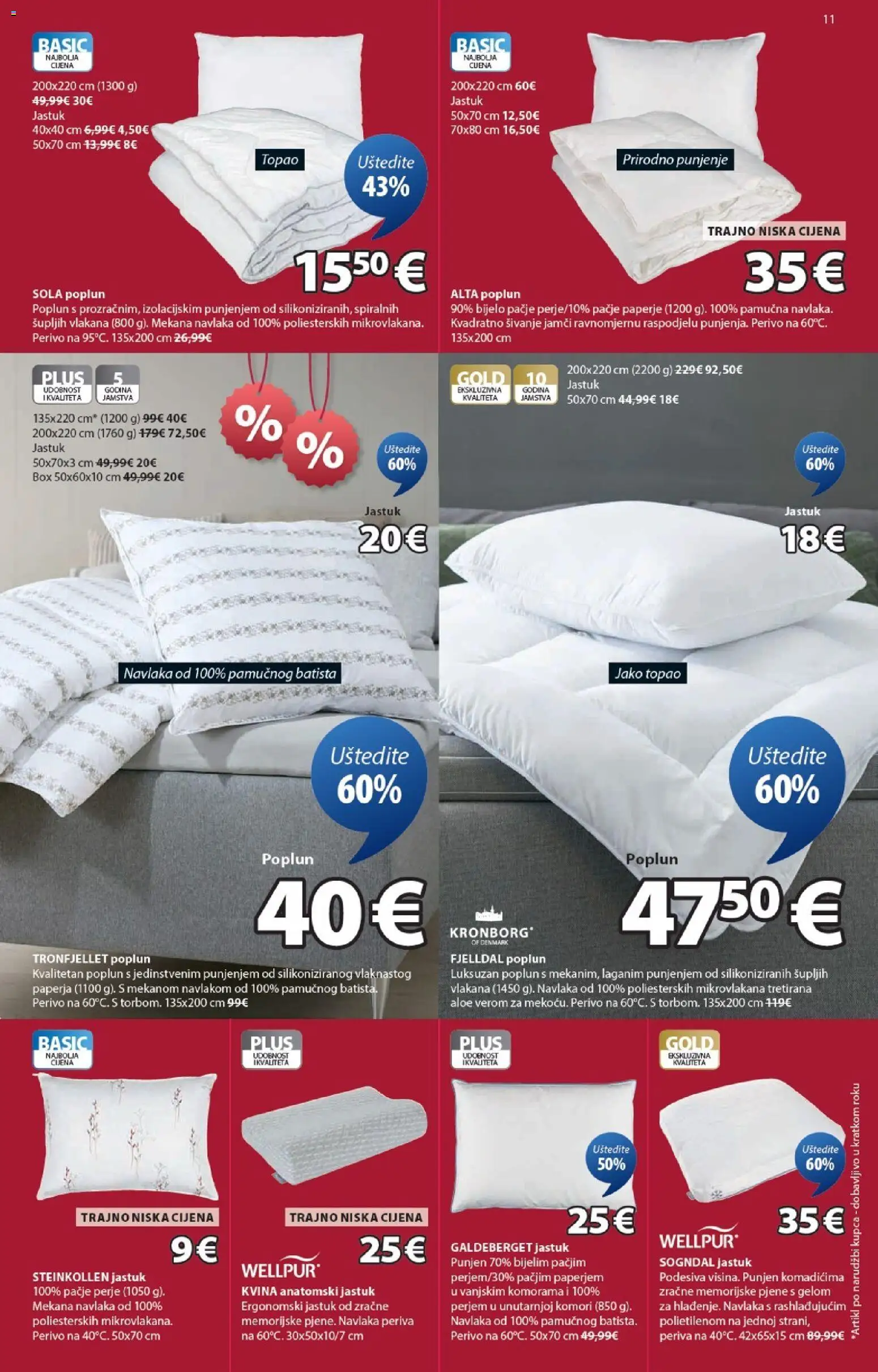 JYSK katalog | vrijedi od 31.12.2025 | Stranica: 11 | Proizvodi: Jastuk, Poplun