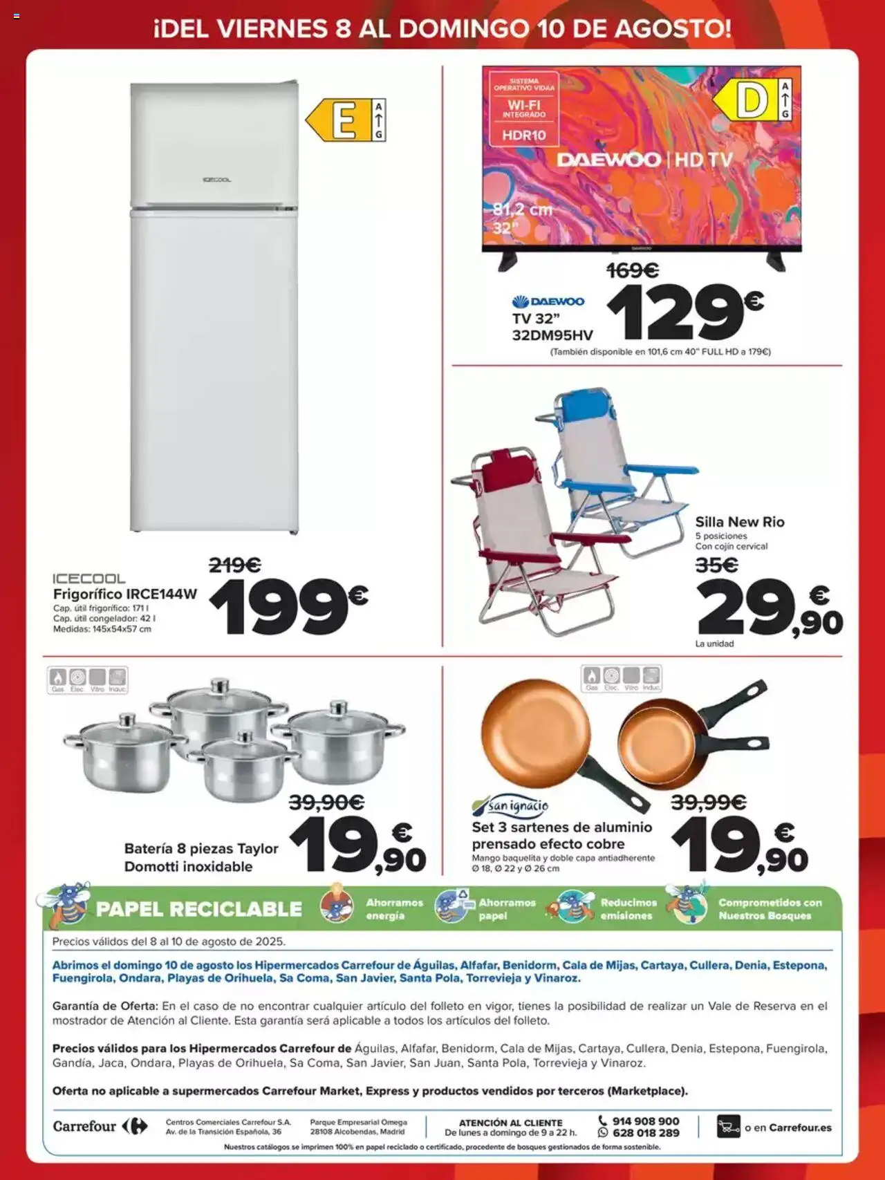 Carrefour folleto │ válido desde el 08.08.2025 | Página: 4 | Productos: Congelador, Ρούτερ, Silla, Batería
