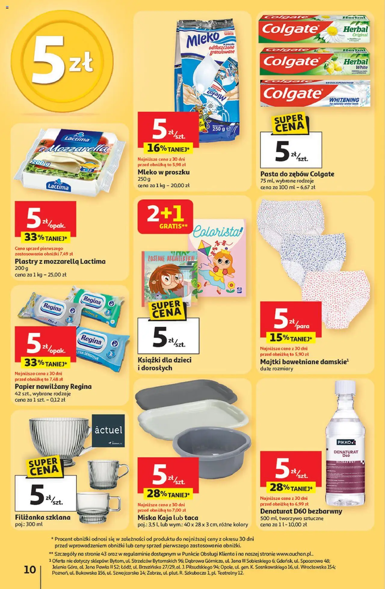 Auchan Gazetka - Pewność niskich cen Hipermarket od 18.09.2025 | Strona: 10 | Produkty: Majtki, Mleko w proszku, Mleko, Pasta do zębów