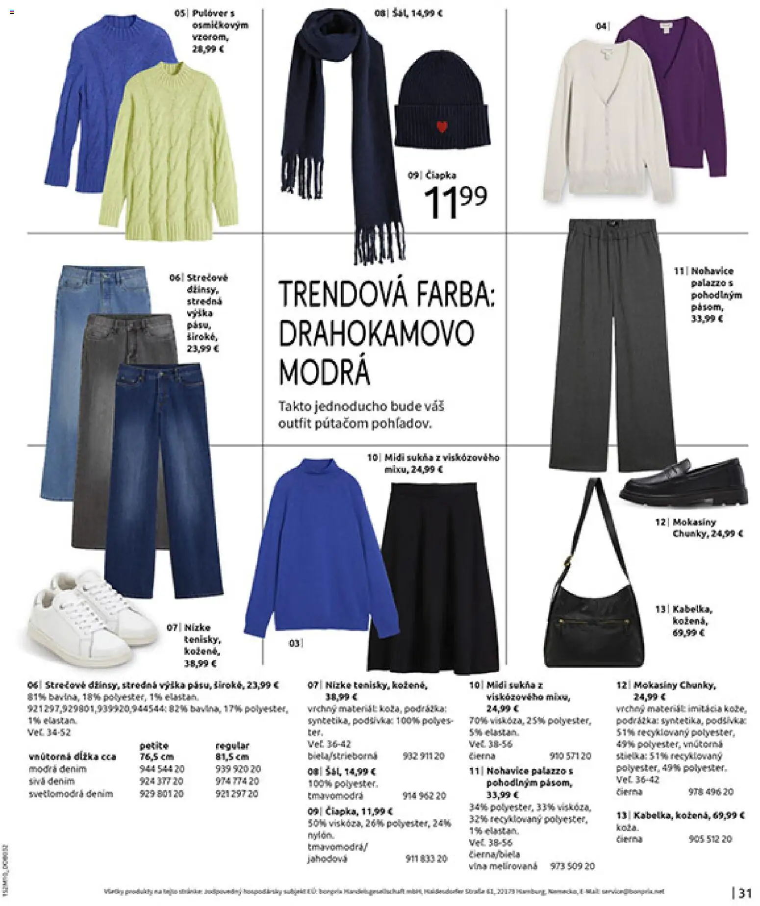 Nové Bonprix akcie – leták je platný od 24.11.2025 | Strana: 33 | Produkty: Nohavice, Mokasíny, Čiapka