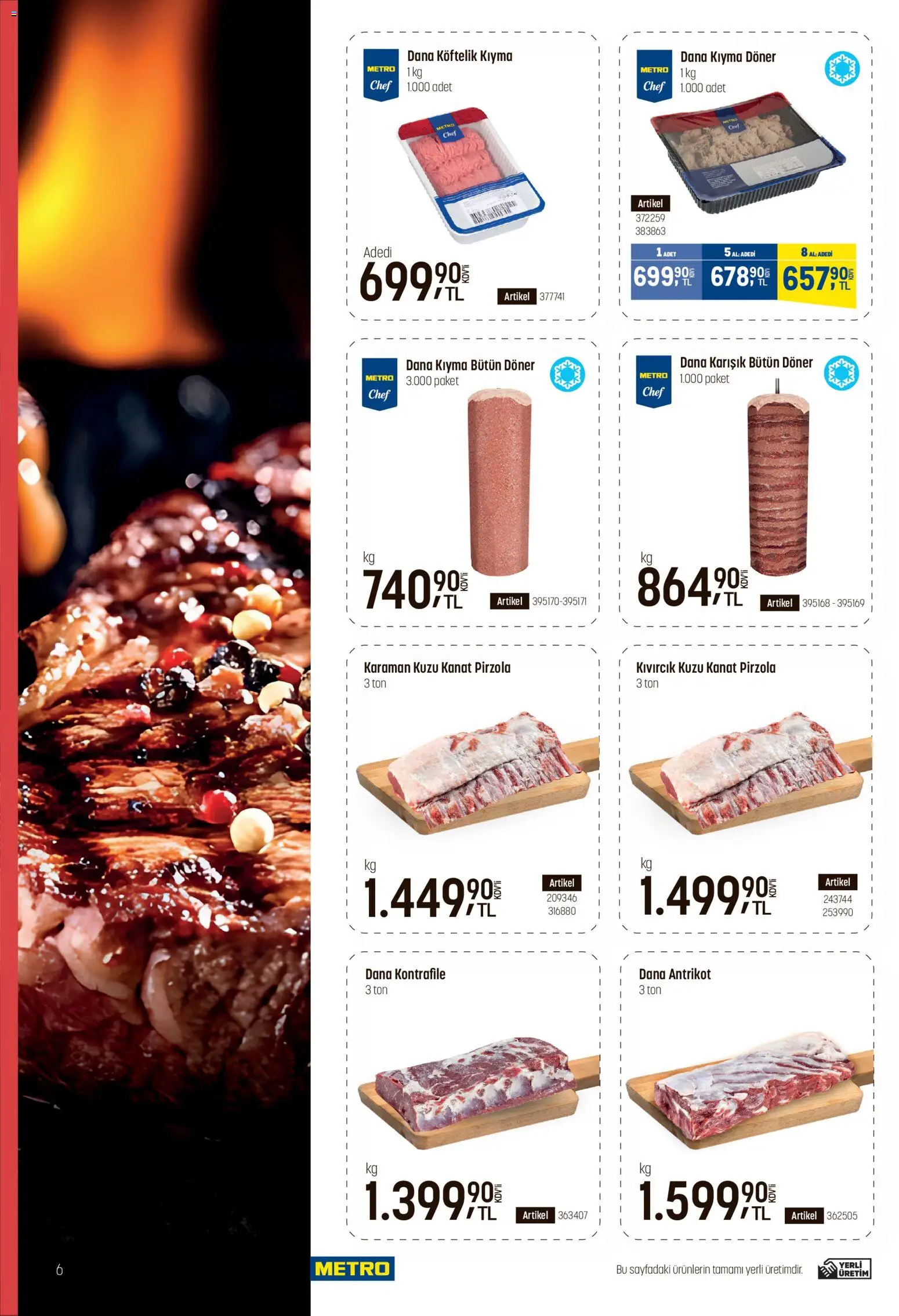 Metro - Fast Food Kataloğu - 22.04.2026 tarihinden itibaren geçerlidir | Sayfa: 6 | Ürünler: Döner, Kıyma, Pirzola