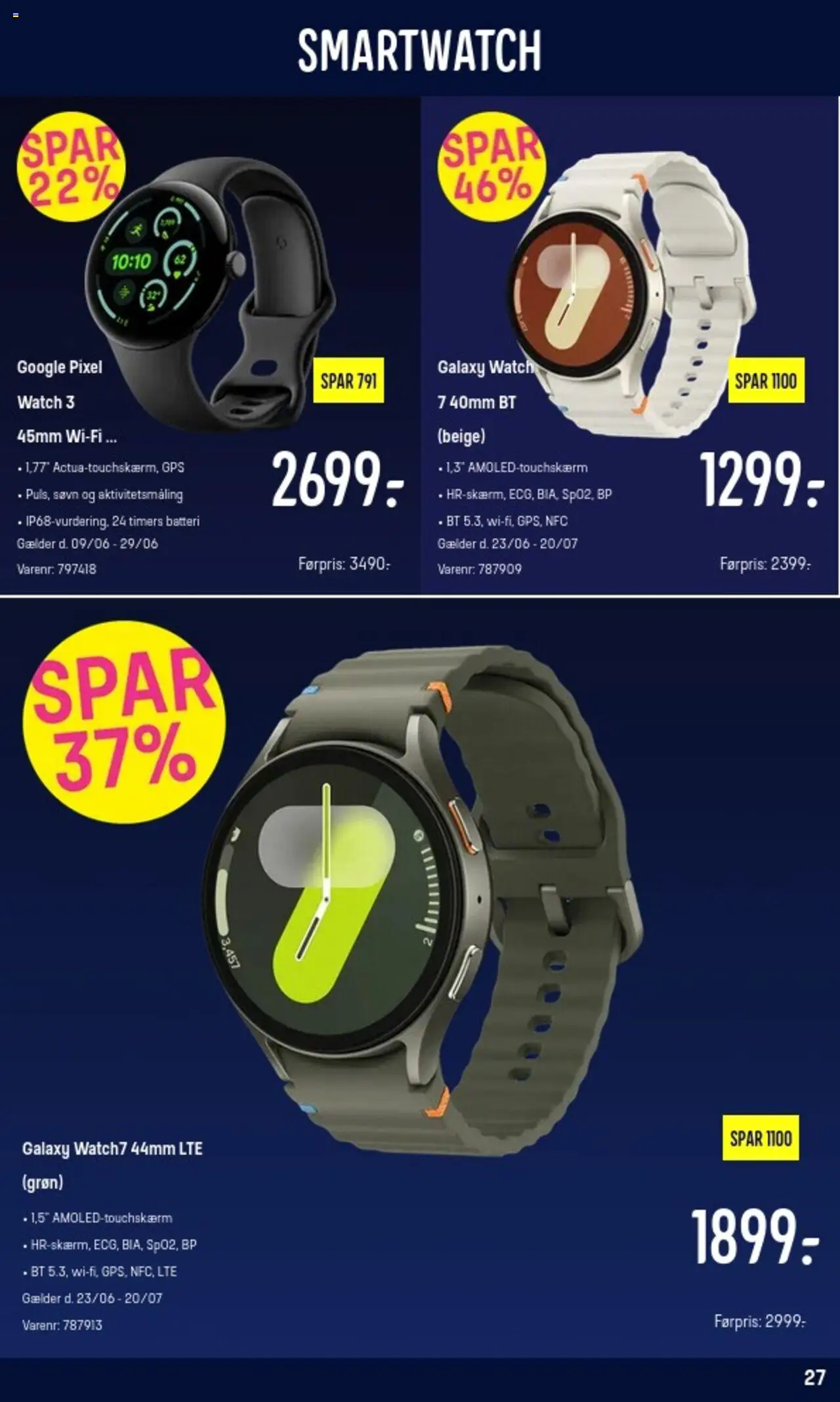 Elgiganten Tilbudsavis gyldig fra 23.06.2025 | Side: 27 | Produkter: GPS, Batteri, Smartwatch