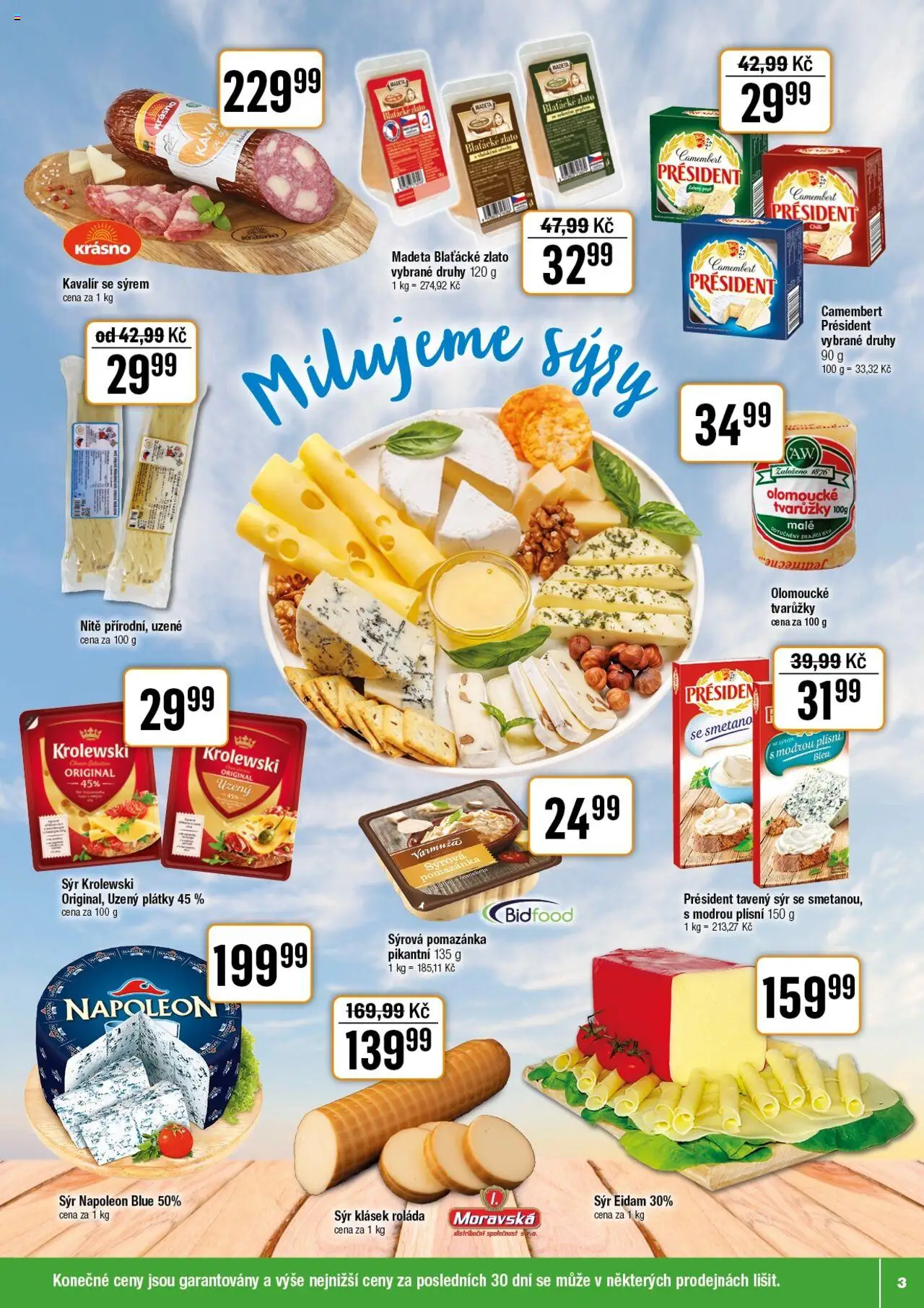 Tempo leták - Tuty od 10.09.2025 | Strana: 3 | Produkty: Tvarůžky, Zrající sýr, Pomazánka, Camembert