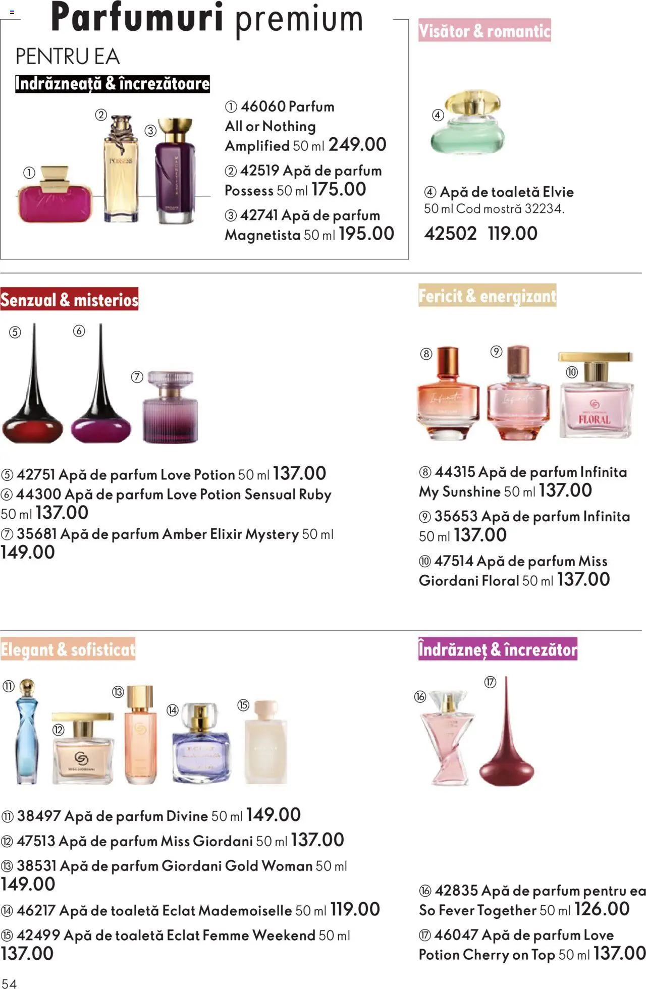 Noul catalog Oriflame – valabil de la 12.11.2025 | Pagină: 54 | Produse: Apă de parfum, Top, Parfum, Apă de toaletă