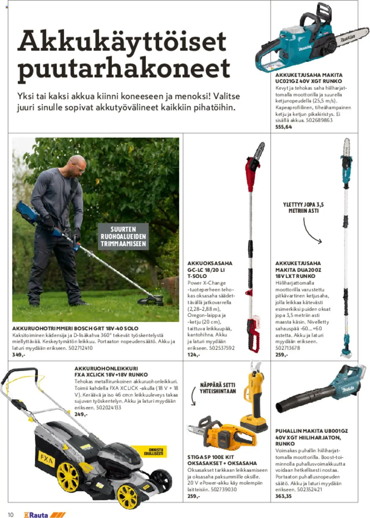  | Sivu: 10 | Tuotteet: Oksasakset, Akku, Laturi