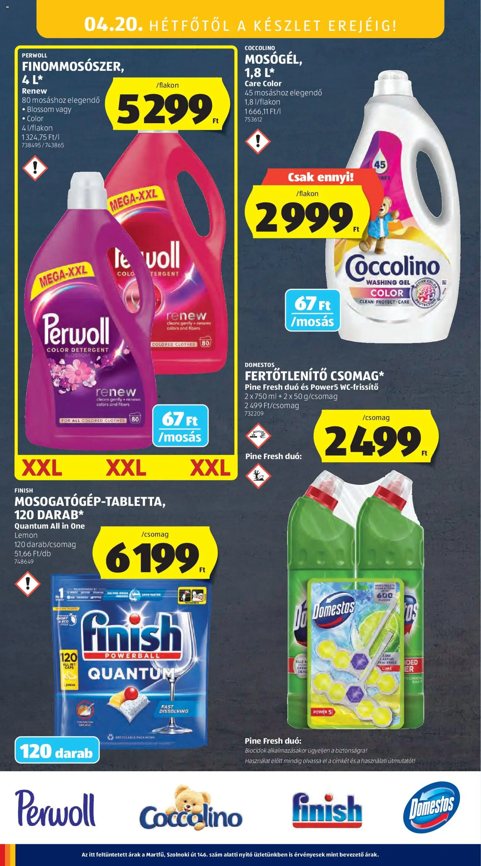Aldi akciós ujság - amely érvényes a következő dátumtól: 16.04.2026 | Oldal: 52 | Termékek: Coccolino, Lime, Perwoll