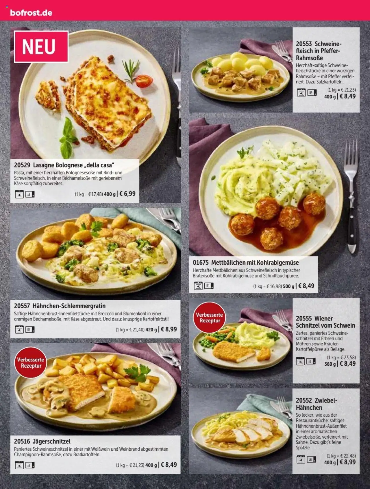 Bofrost Katalog – gültig ab 07.09.2025 | Seite: 100 | Produkte: Weißwein, Pfeffer, Blumenkohl, Fleisch